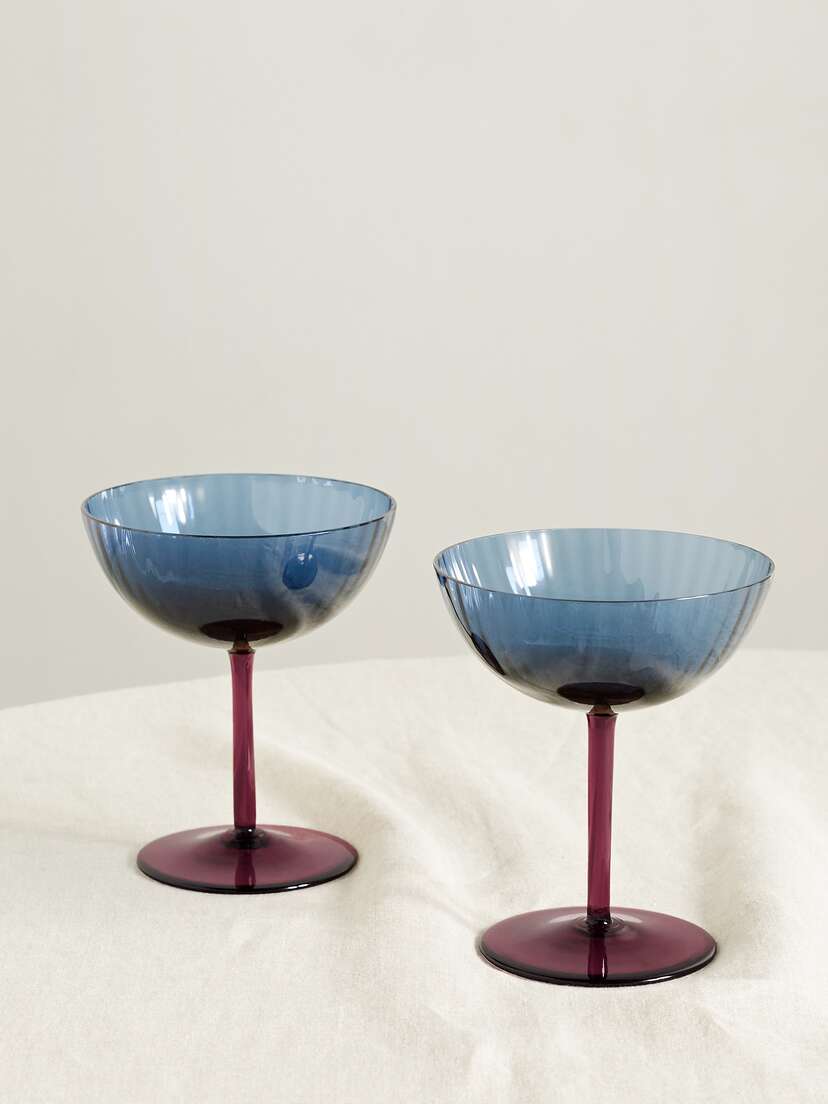 La DoubleJ Set Of Two Murano Glass Champagne Coupes