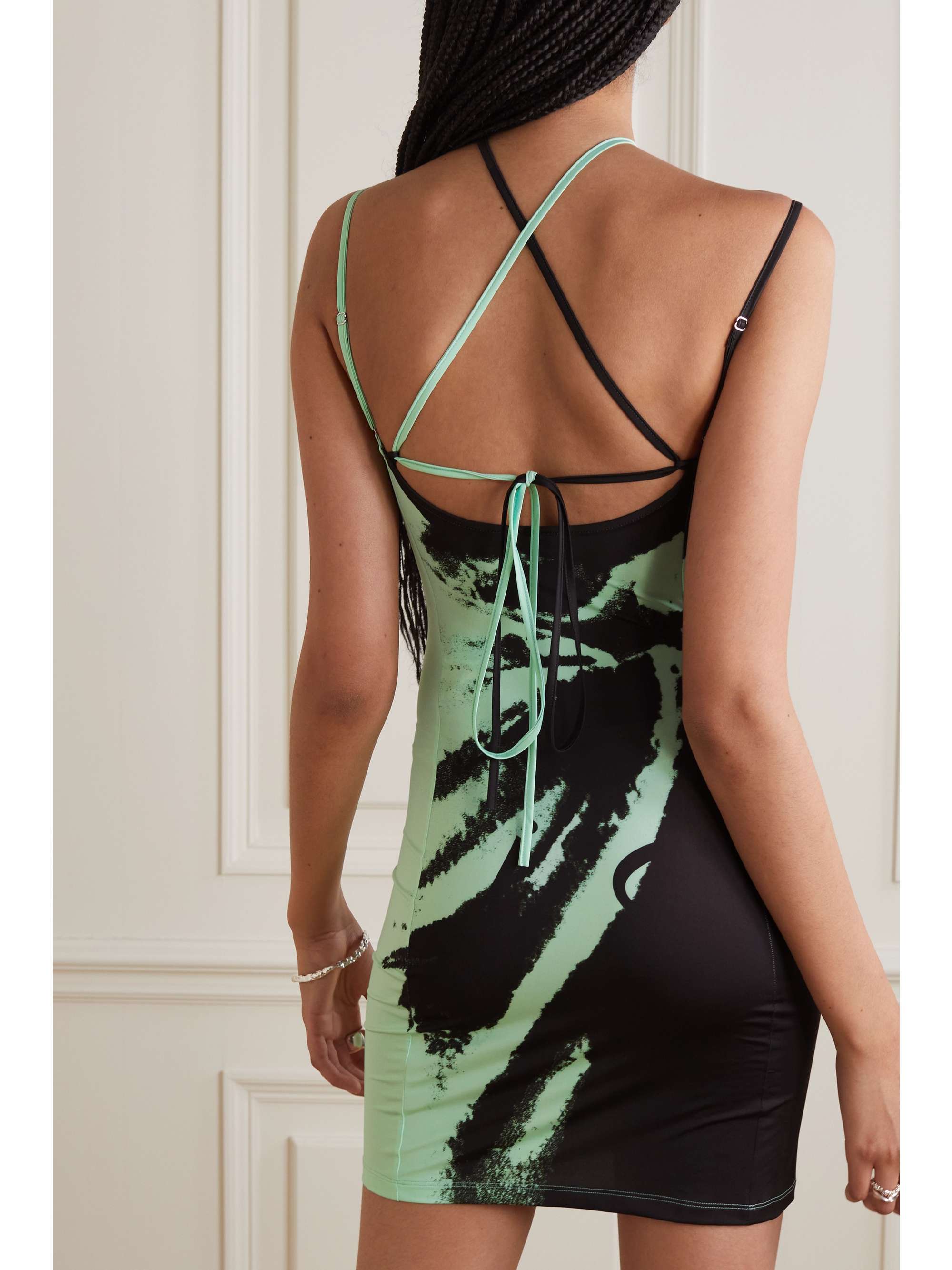 IOANNES Teardrop printed recycled stretch-jersey mini dress