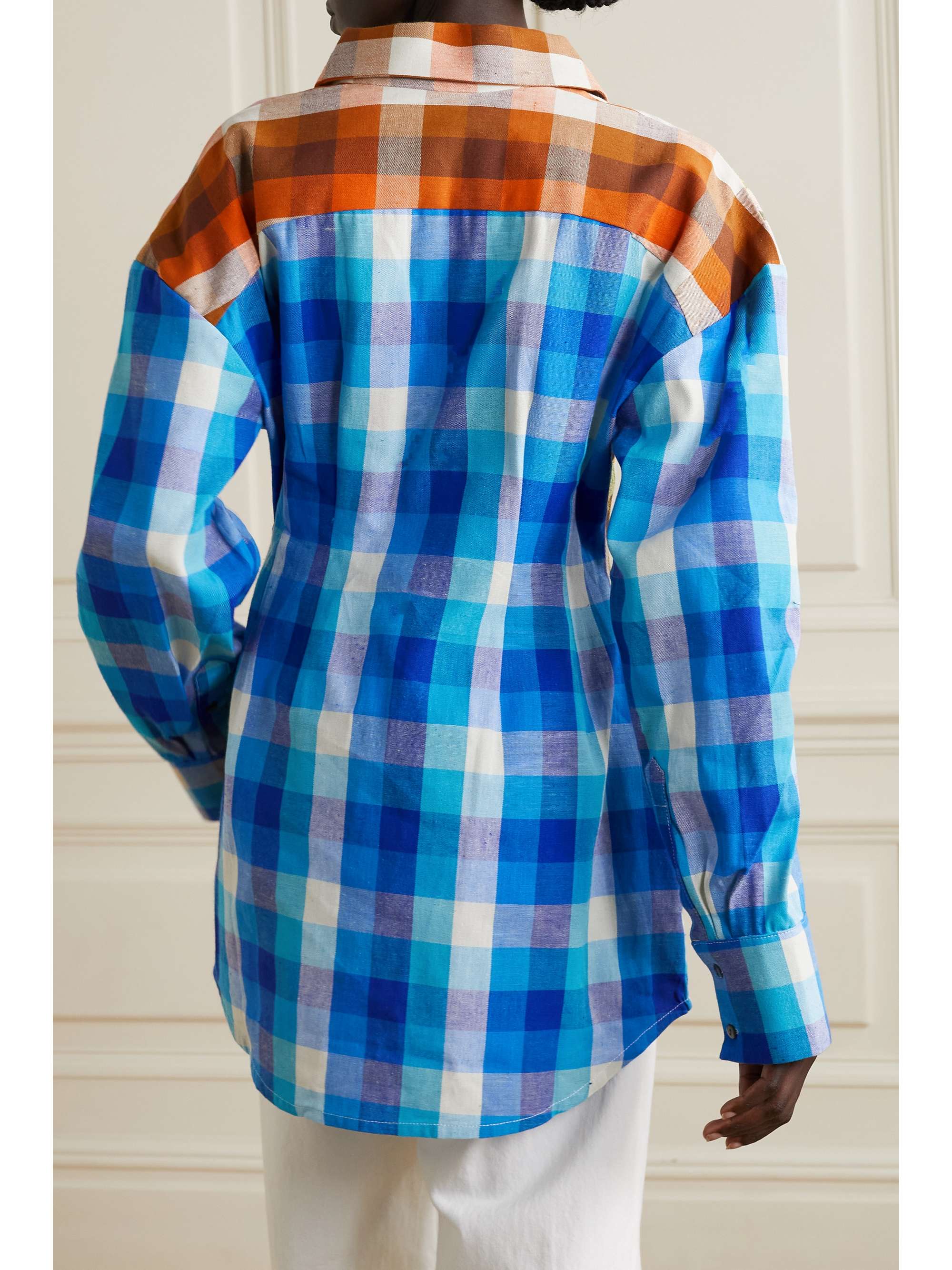 RAVE REVIEW Patchwork checked recycled cotton shirt