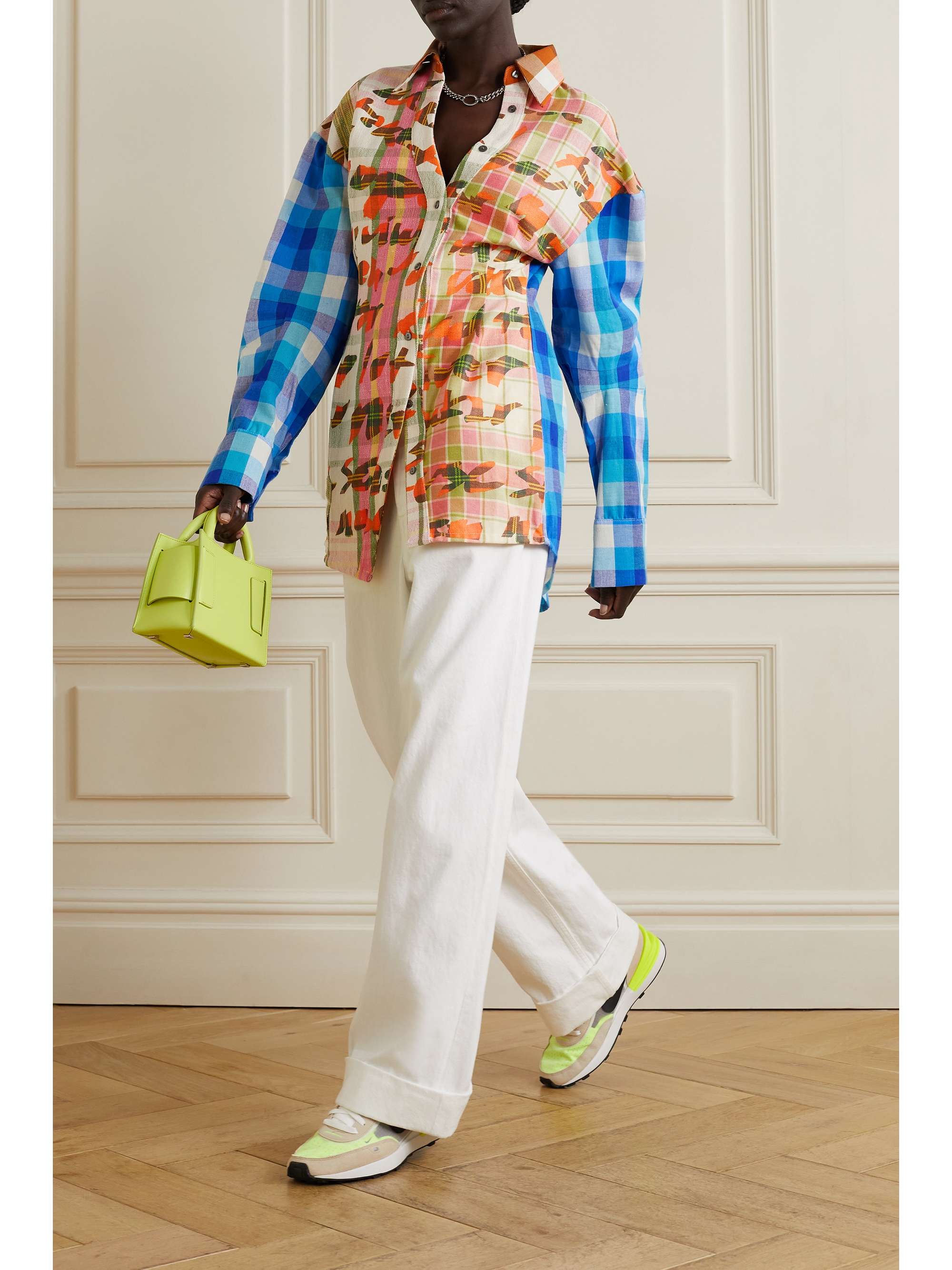 RAVE REVIEW Patchwork checked recycled cotton shirt