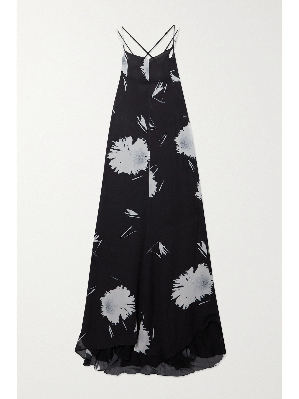 IOANNES Franka Floral-print Chiffon Maxi Dress - Black