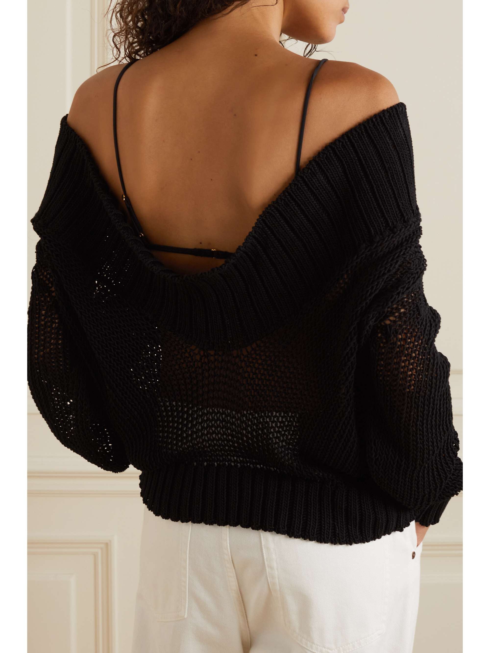 KHAITE Flora open-back cotton-blend sweater