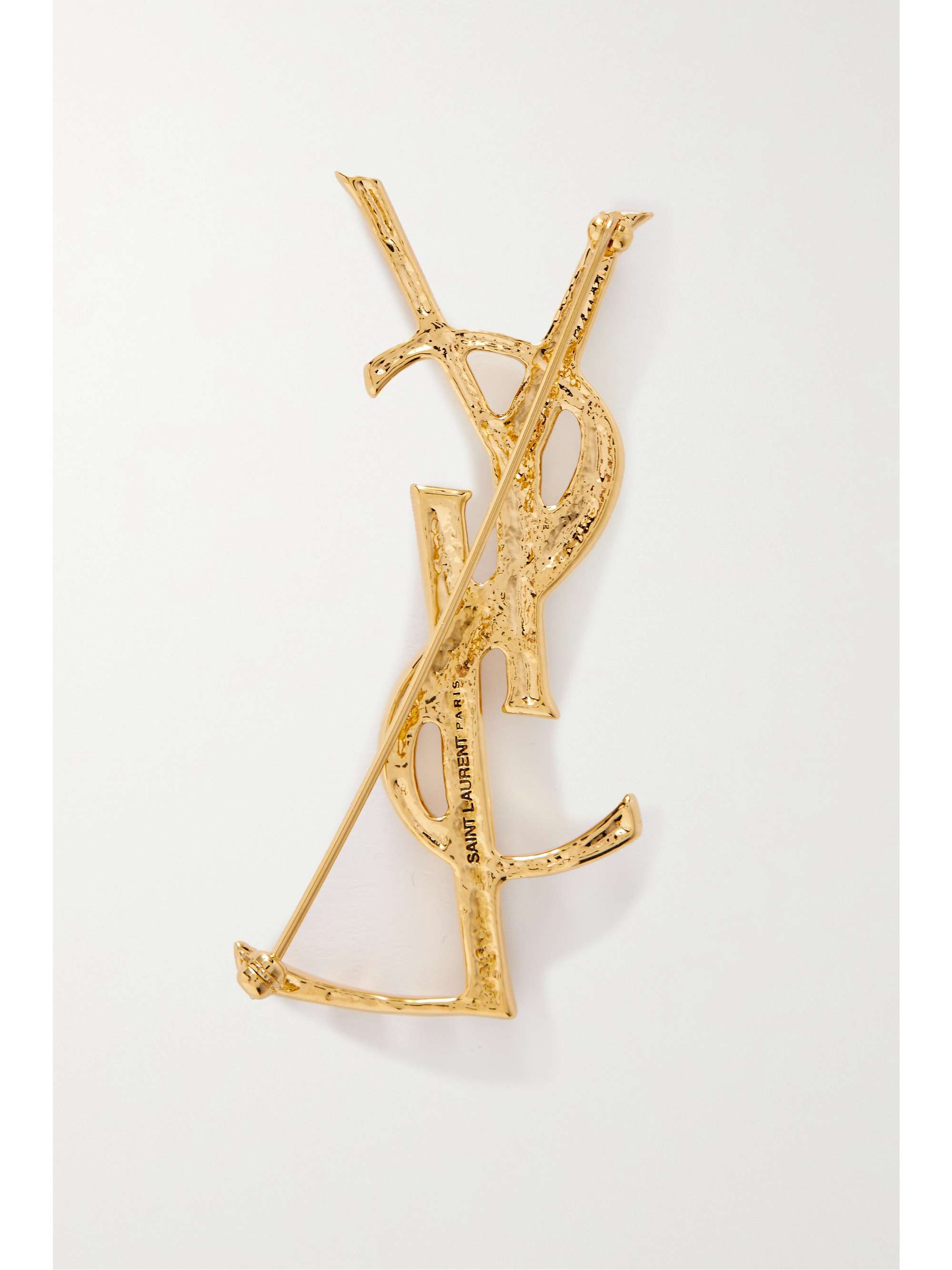 SAINT LAURENT Gold-tone brooch