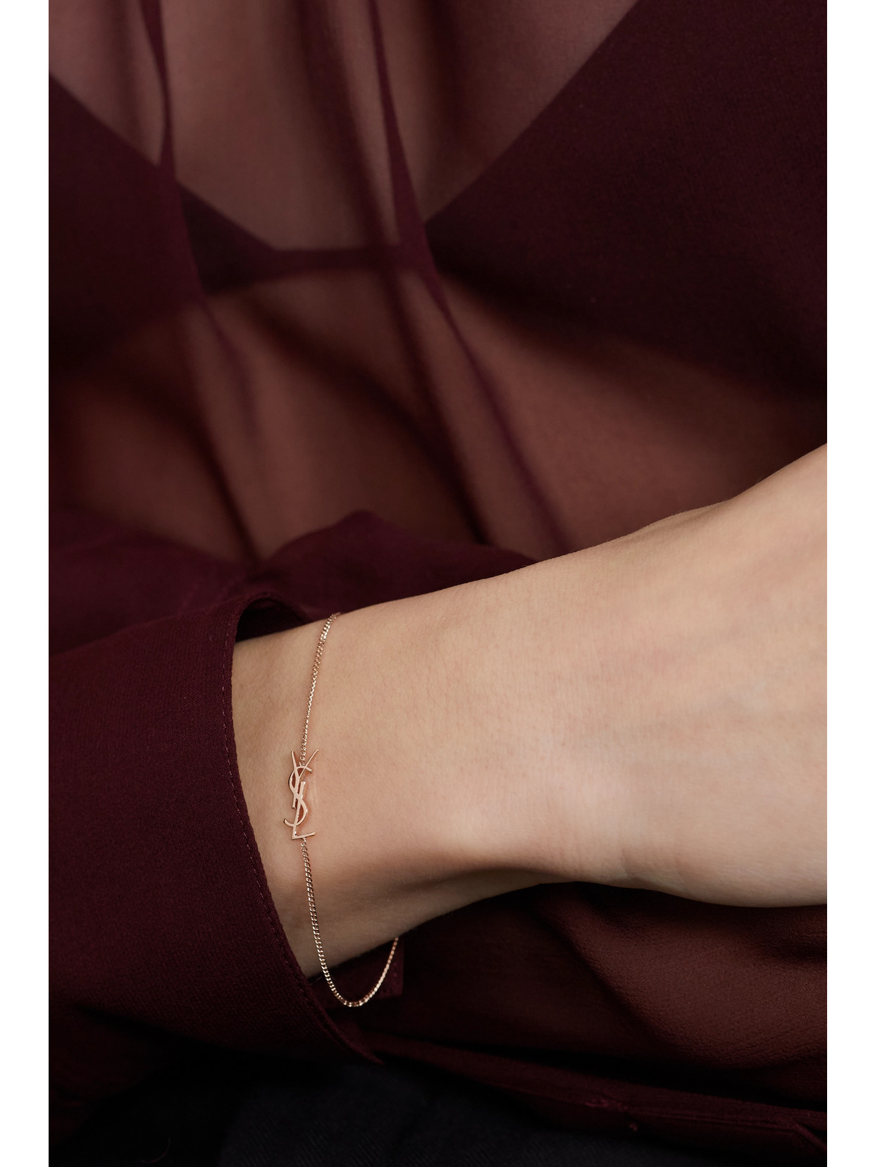 Saint Laurent Rose Gold-tone Bracelet In Pink