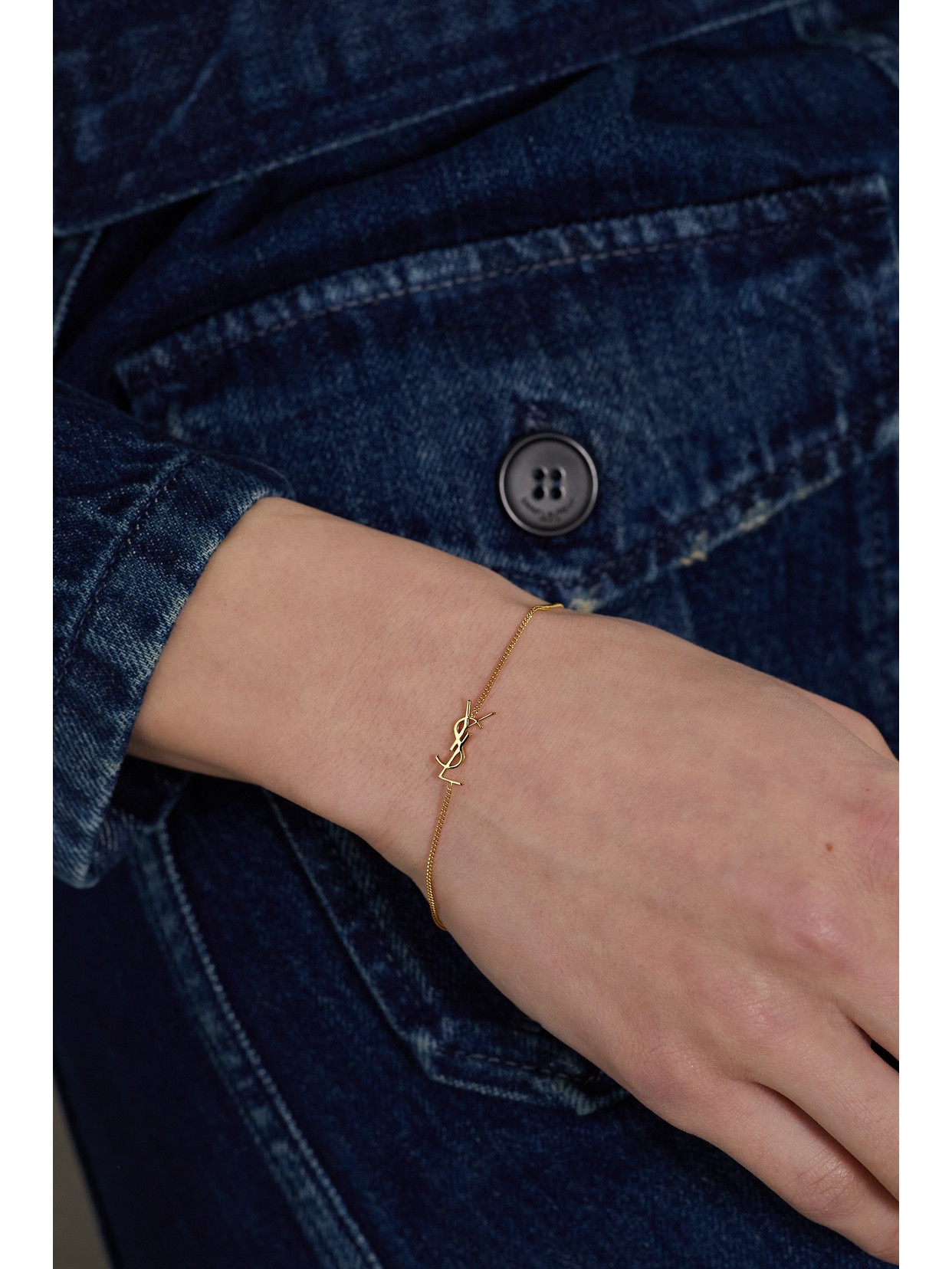 Shop Saint Laurent Gold-tone Bracelet