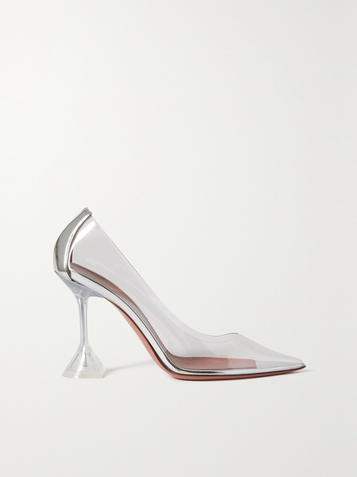 Amina Muaddi - Ami Pvc And Metallic Leather Pumps - Neutrals