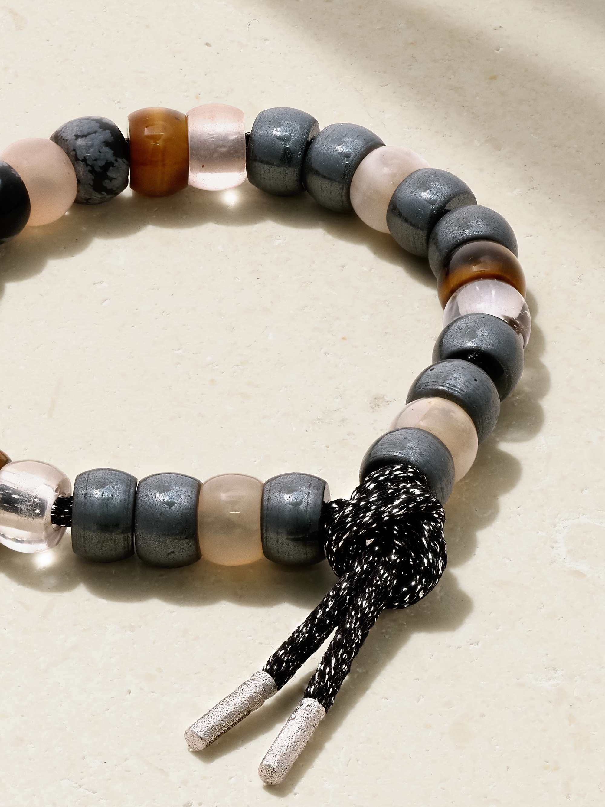 CAROLINA BUCCI + Judith Leiber FORTE Beads 18-karat white gold and Lurex multi-stone bracelet