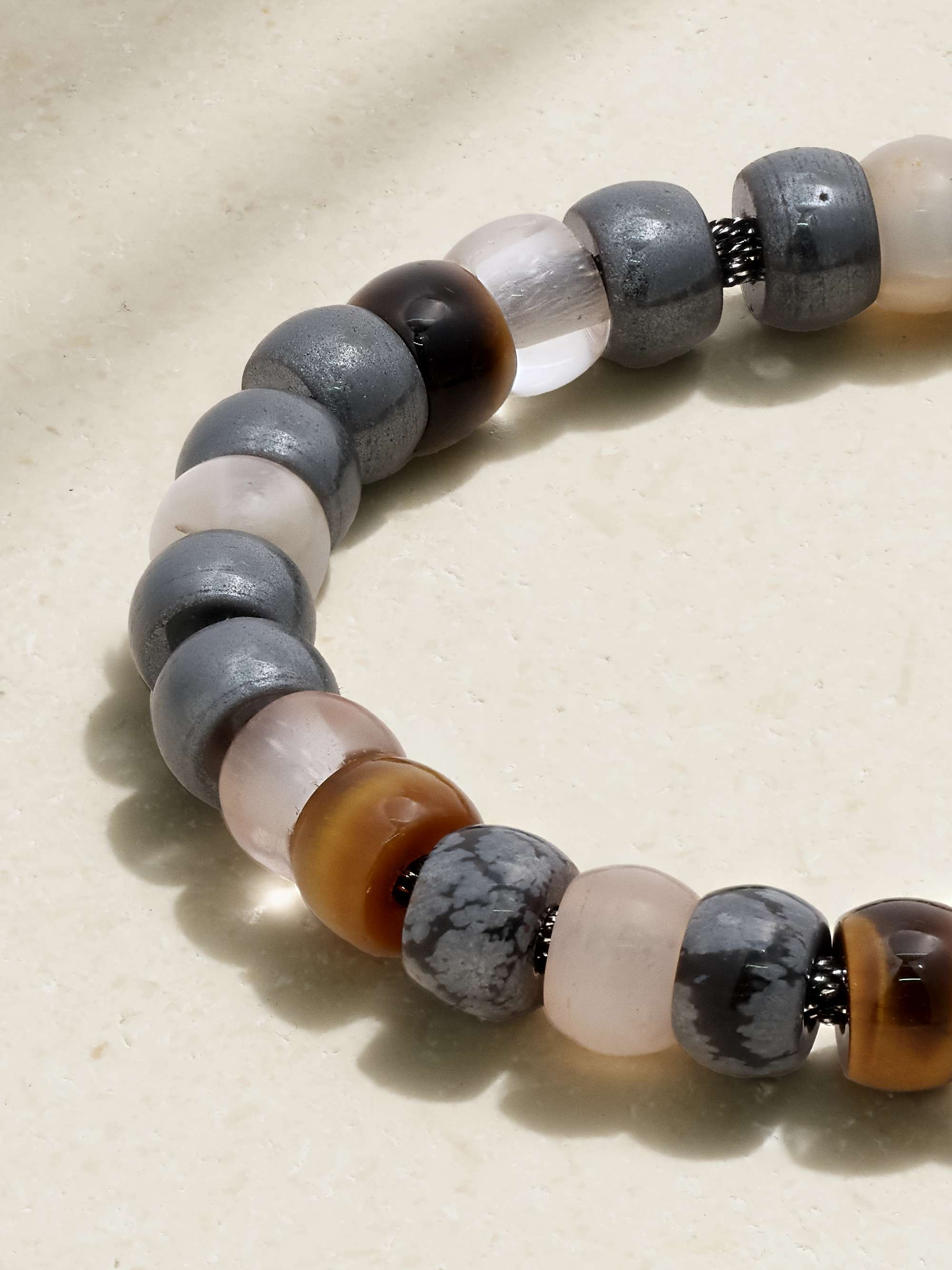 CAROLINA BUCCI + Judith Leiber FORTE Beads 18-karat white gold and Lurex multi-stone bracelet