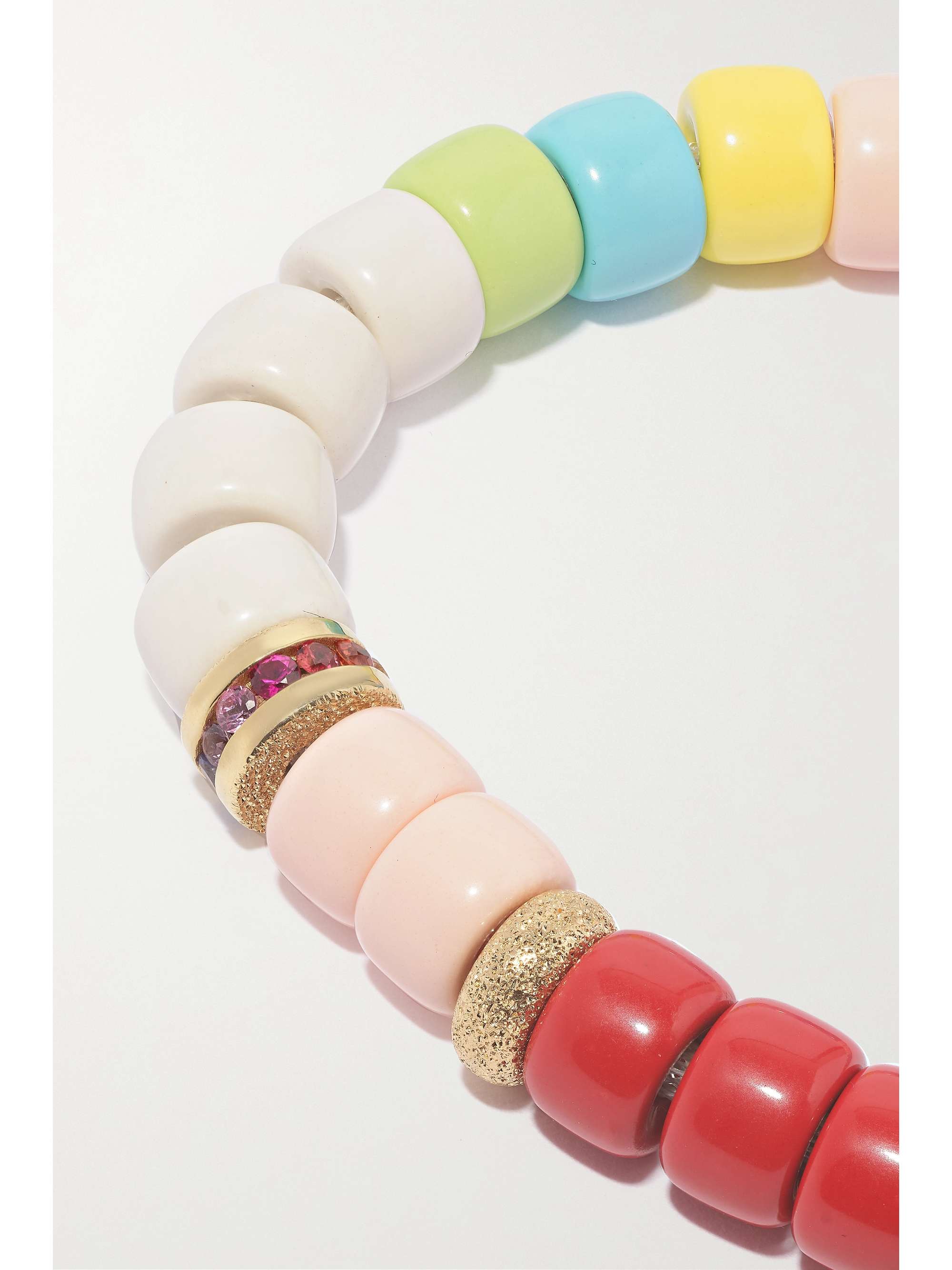 CAROLINA BUCCI + Judith Leiber FORTE Beads 18-karat white gold and Lurex multi-stone bracelet