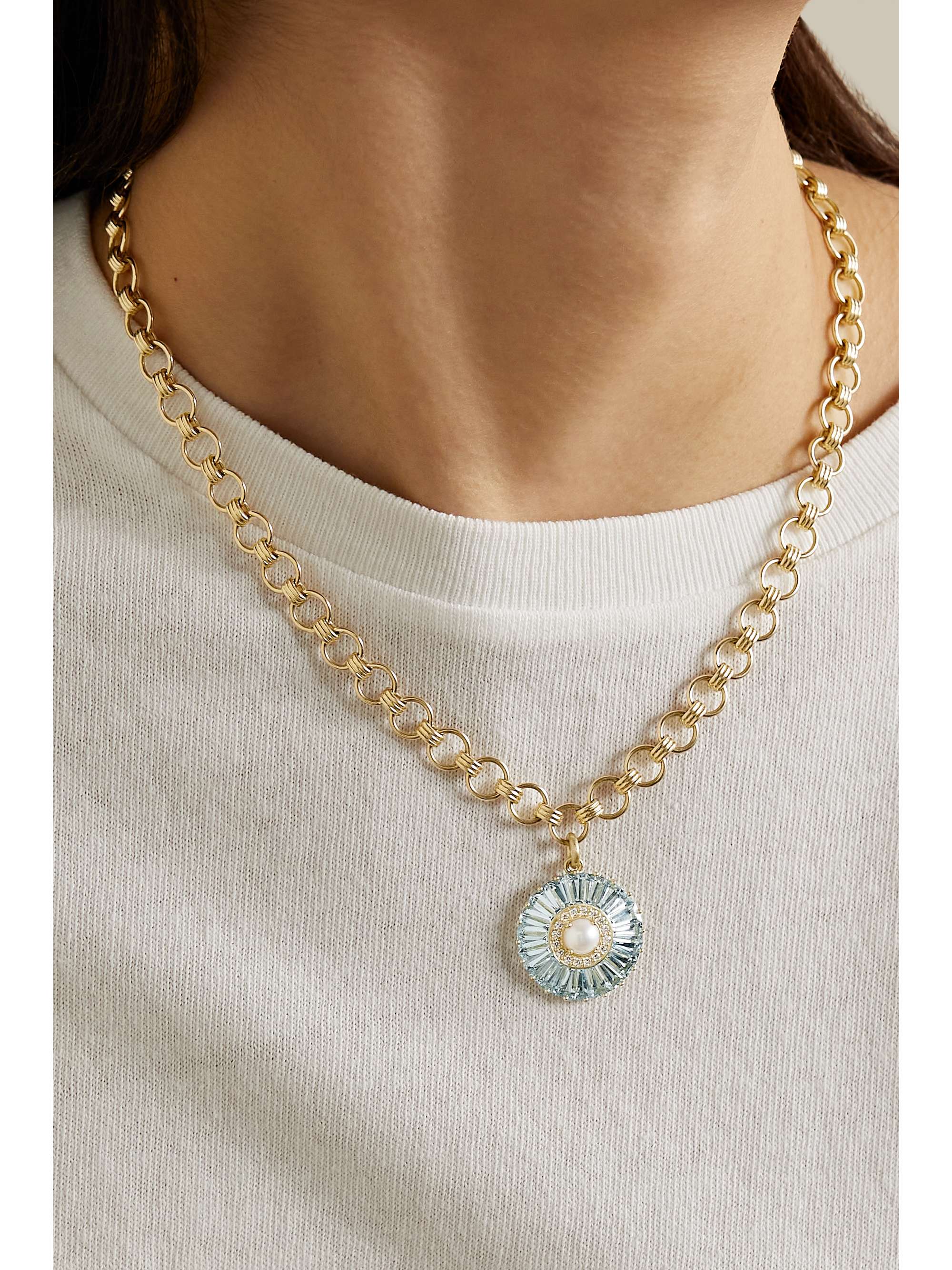 STORROW 14-karat gold multi-stone necklace