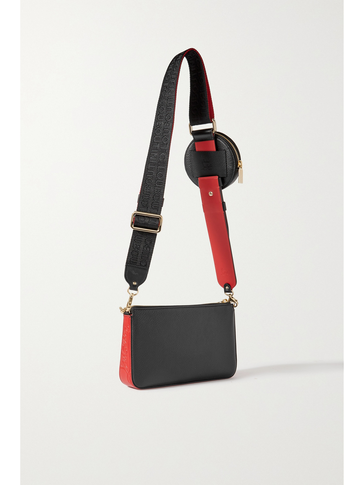 Christian Louboutin Loubila Chain-embellished Leather Shoulder Bag In Black