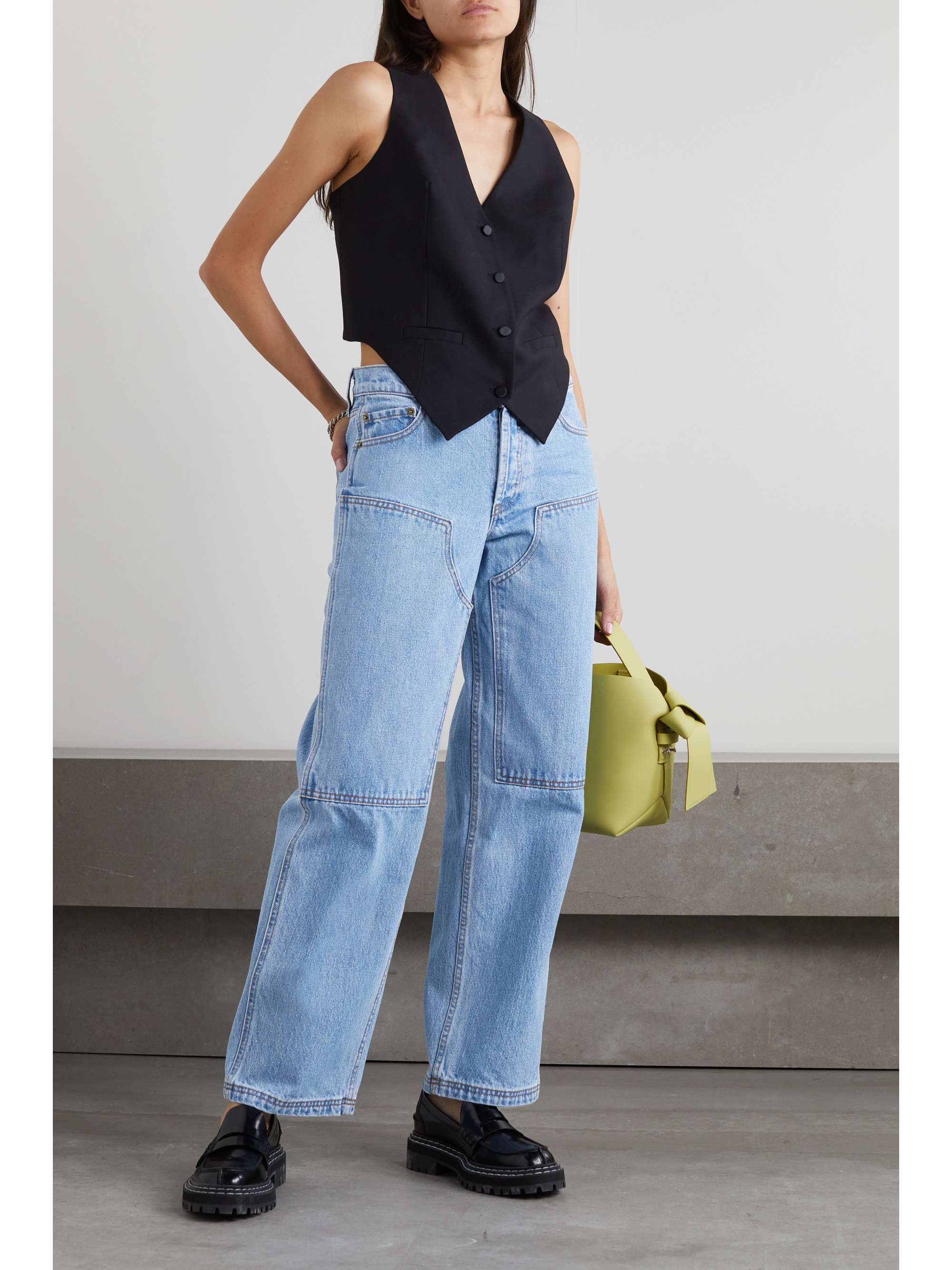 Still Here - Subway Paneled Mid-Rise Straight-Leg Jeans - Blue - 32 - Net A Porter