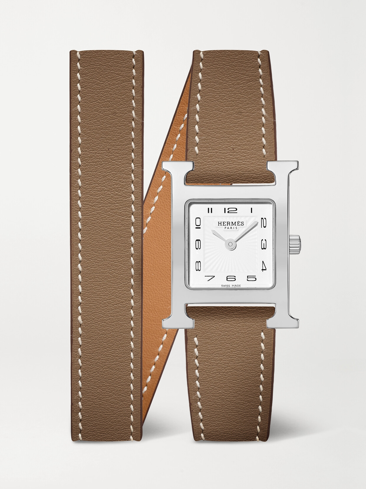 Hermès Timepieces - Heure H 25mm Small Stainless Steel And Leather Watch - Brown