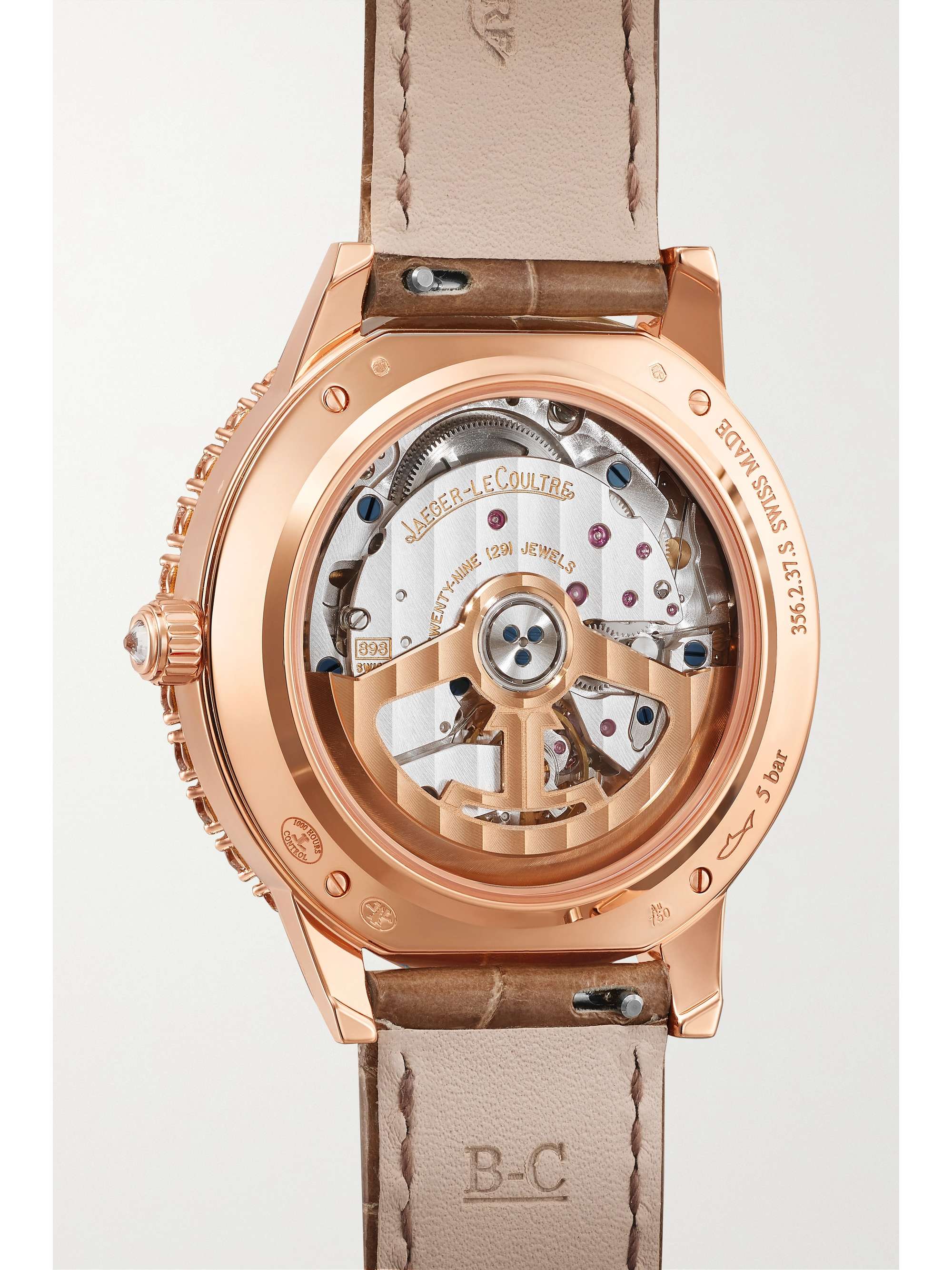 JAEGER LECOULTRE Dazzling Rendez-Vous Night & Day Automatic 36mm 18-karat rose gold, alligator and diamond watch