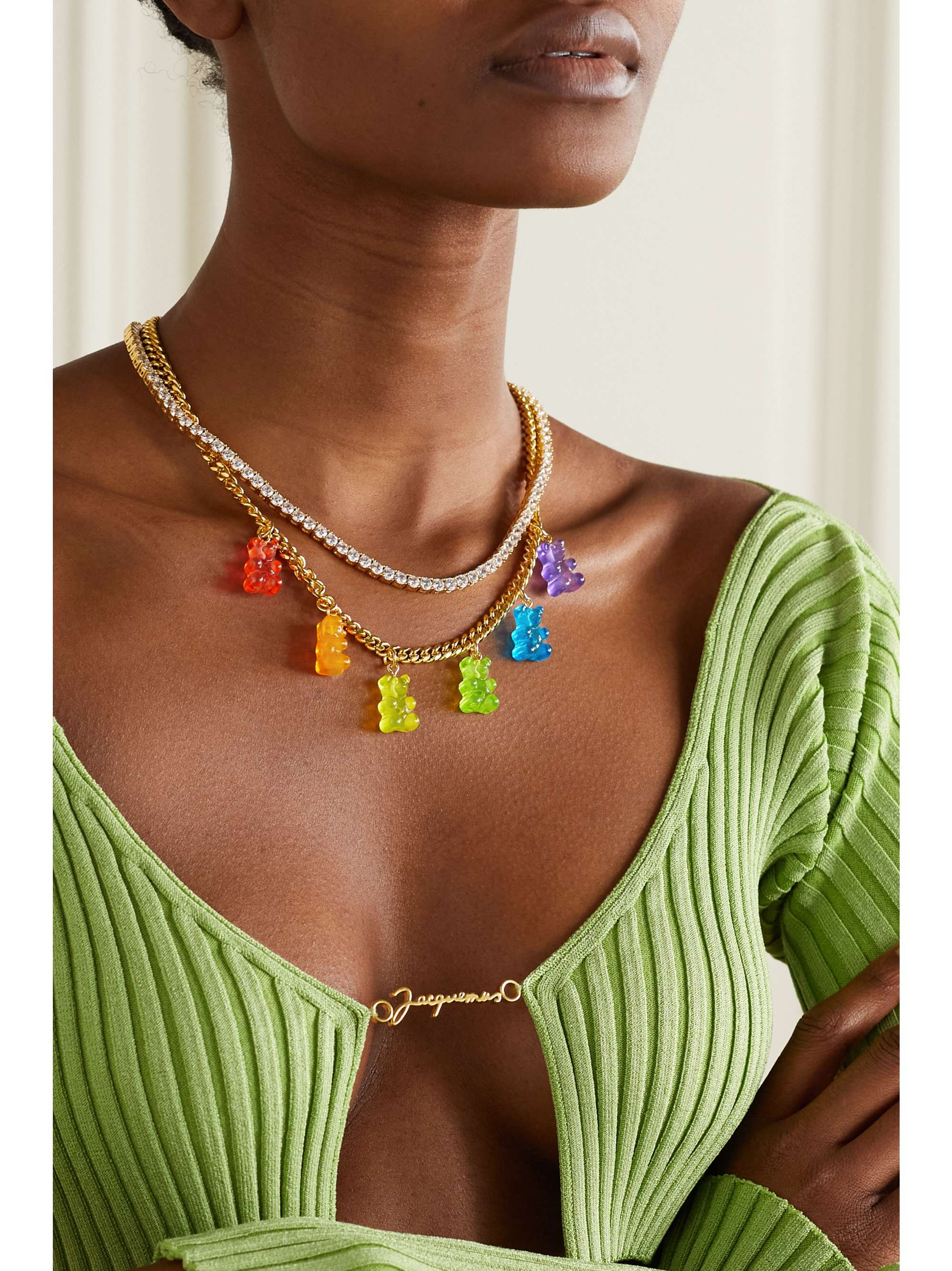 CRYSTAL HAZE JEWELRY Juanita gold-plated, pearl and resin necklace