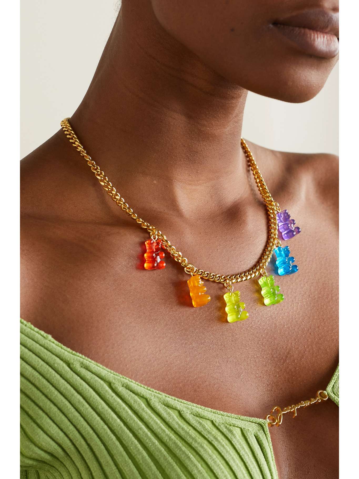 CRYSTAL HAZE JEWELRY Juan goldplated resin necklace NETAPORTER