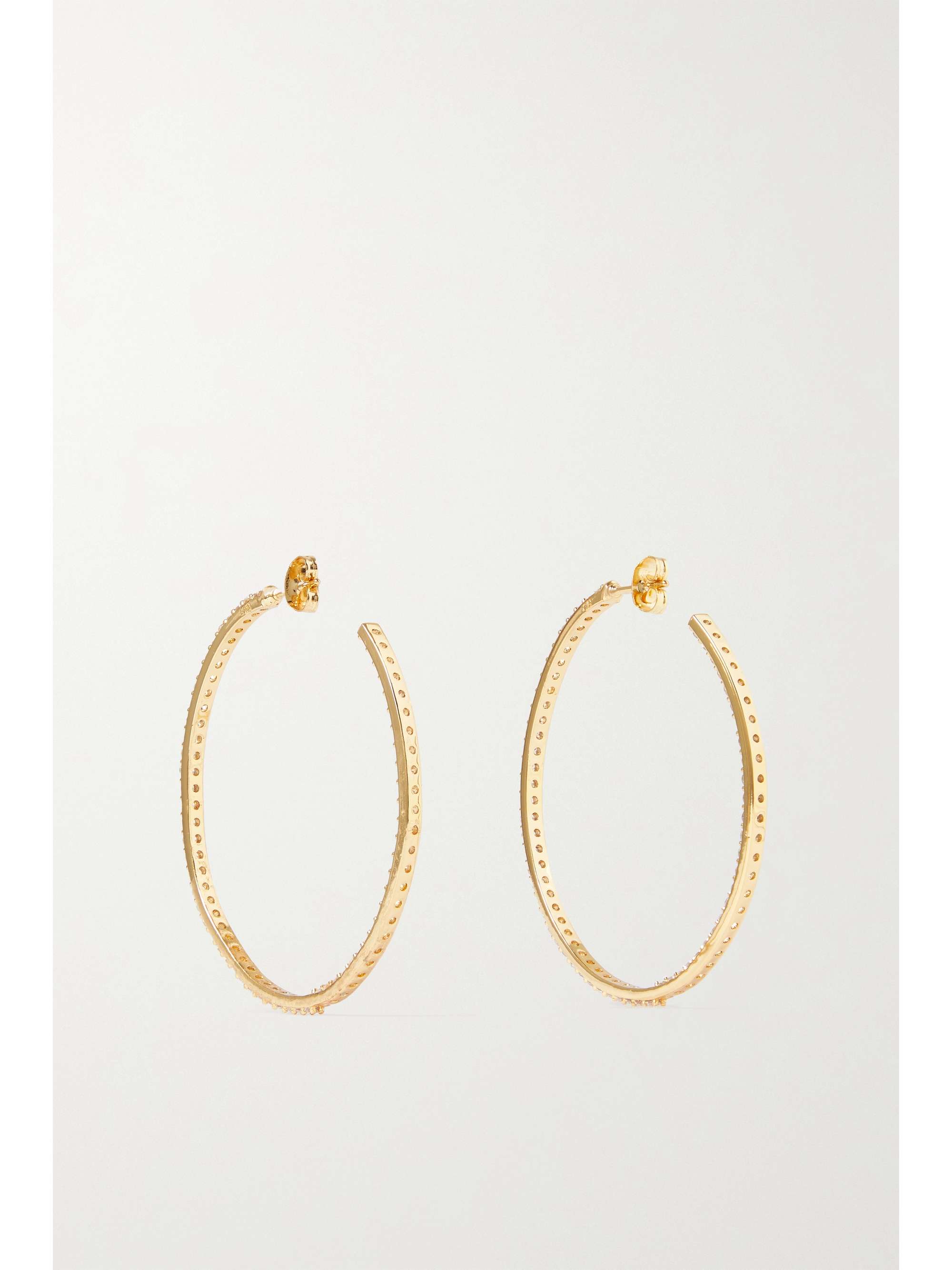 CRYSTAL HAZE JEWELRY From The Block medium gold-plated cubic zirconia hoop earrings