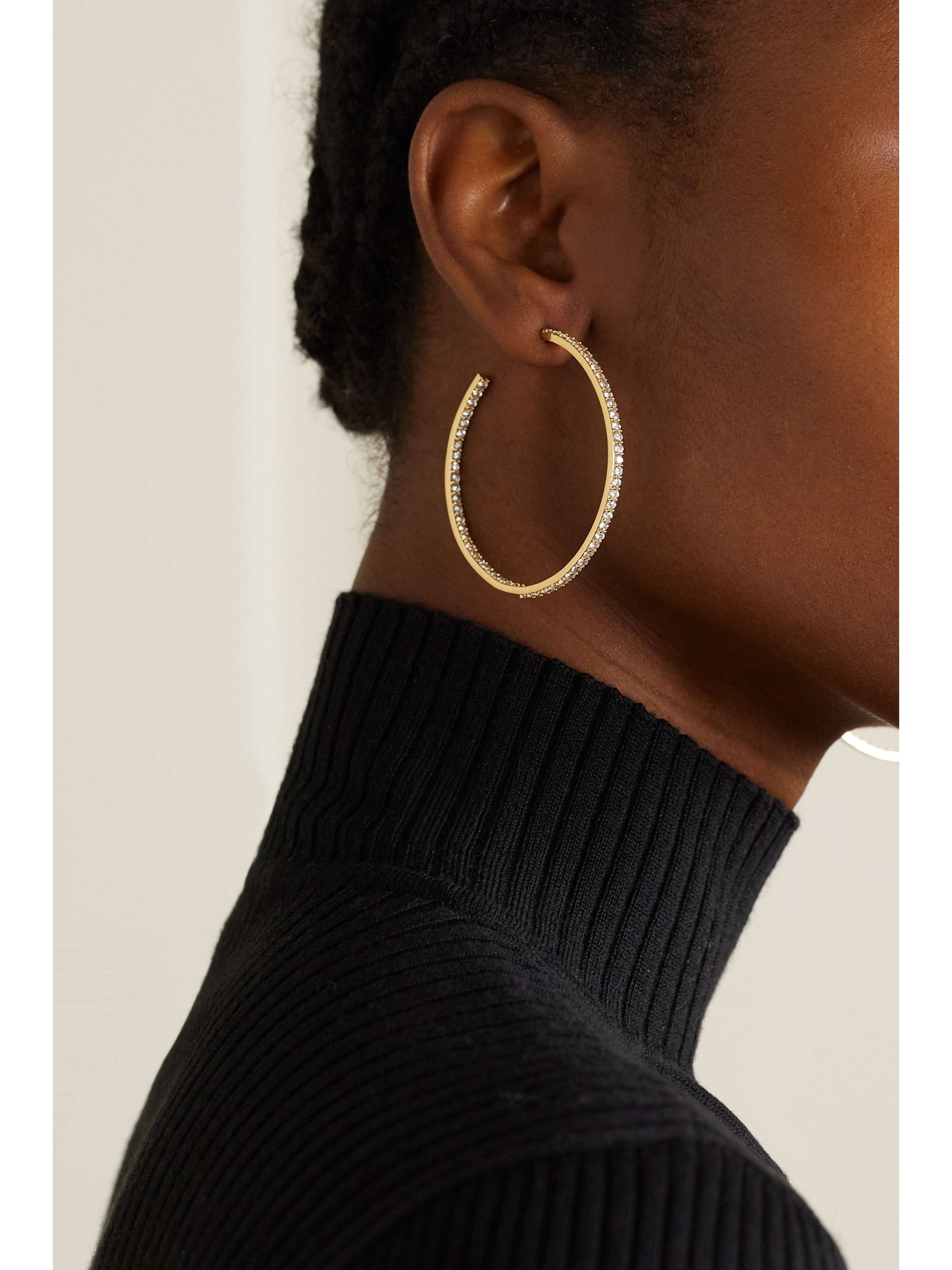 CRYSTAL HAZE JEWELRY From The Block medium gold-plated cubic zirconia hoop earrings