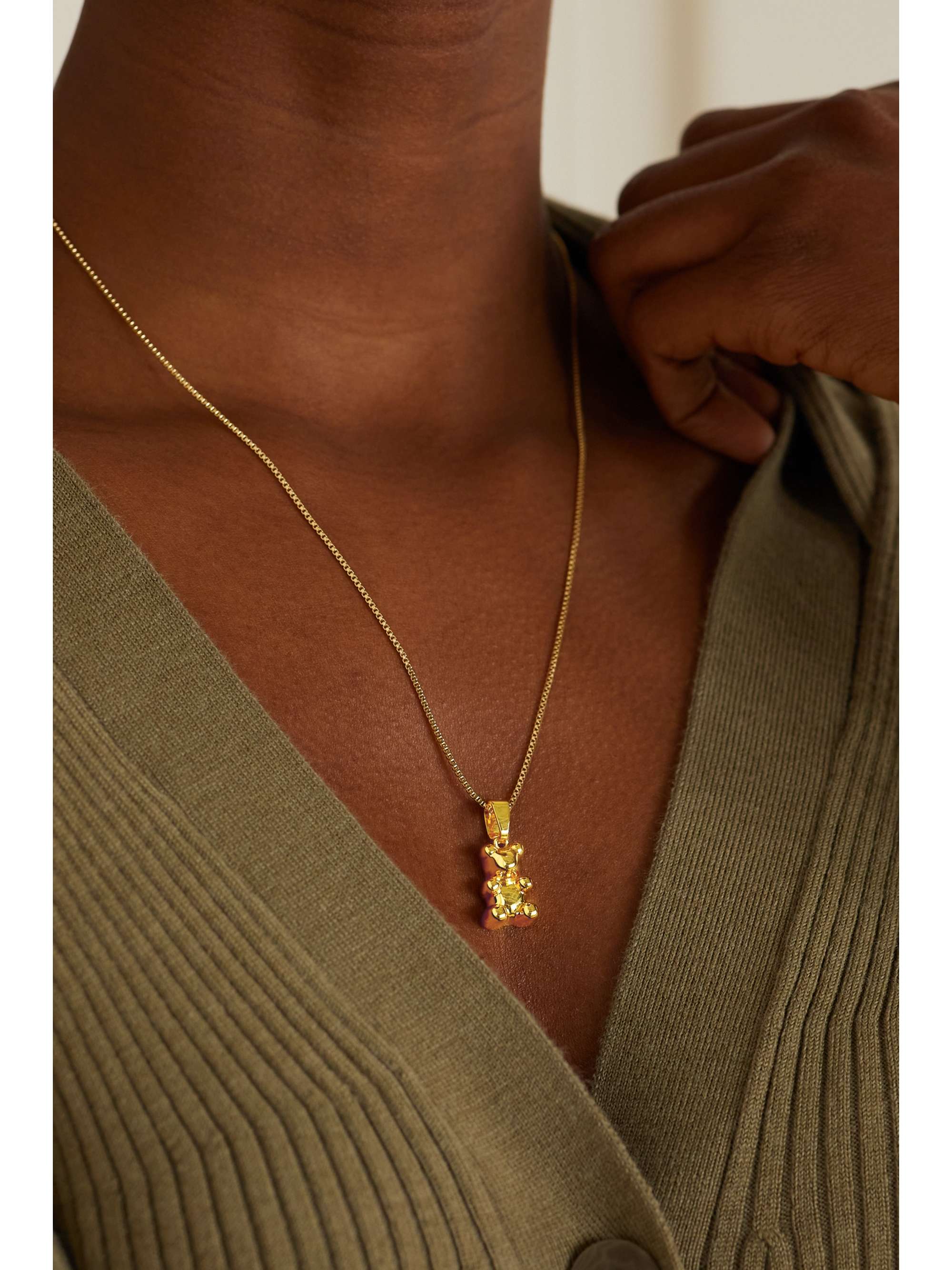 CRYSTAL HAZE JEWELRY Nostalgia Bear gold-plated, resin and cubic zirconia pendant