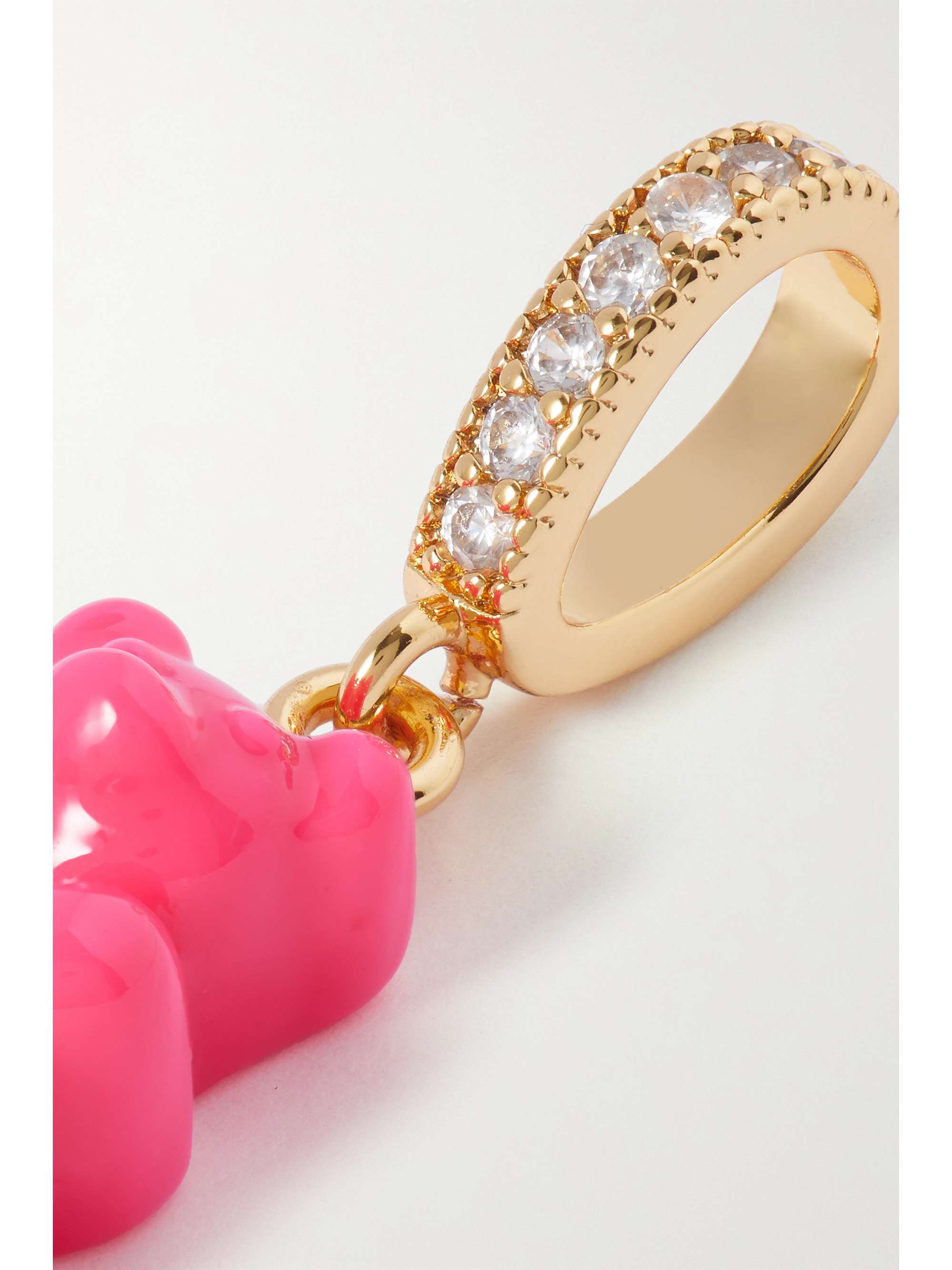 CRYSTAL HAZE JEWELRY Nostalgia Bear gold-plated, resin and cubic zirconia pendant