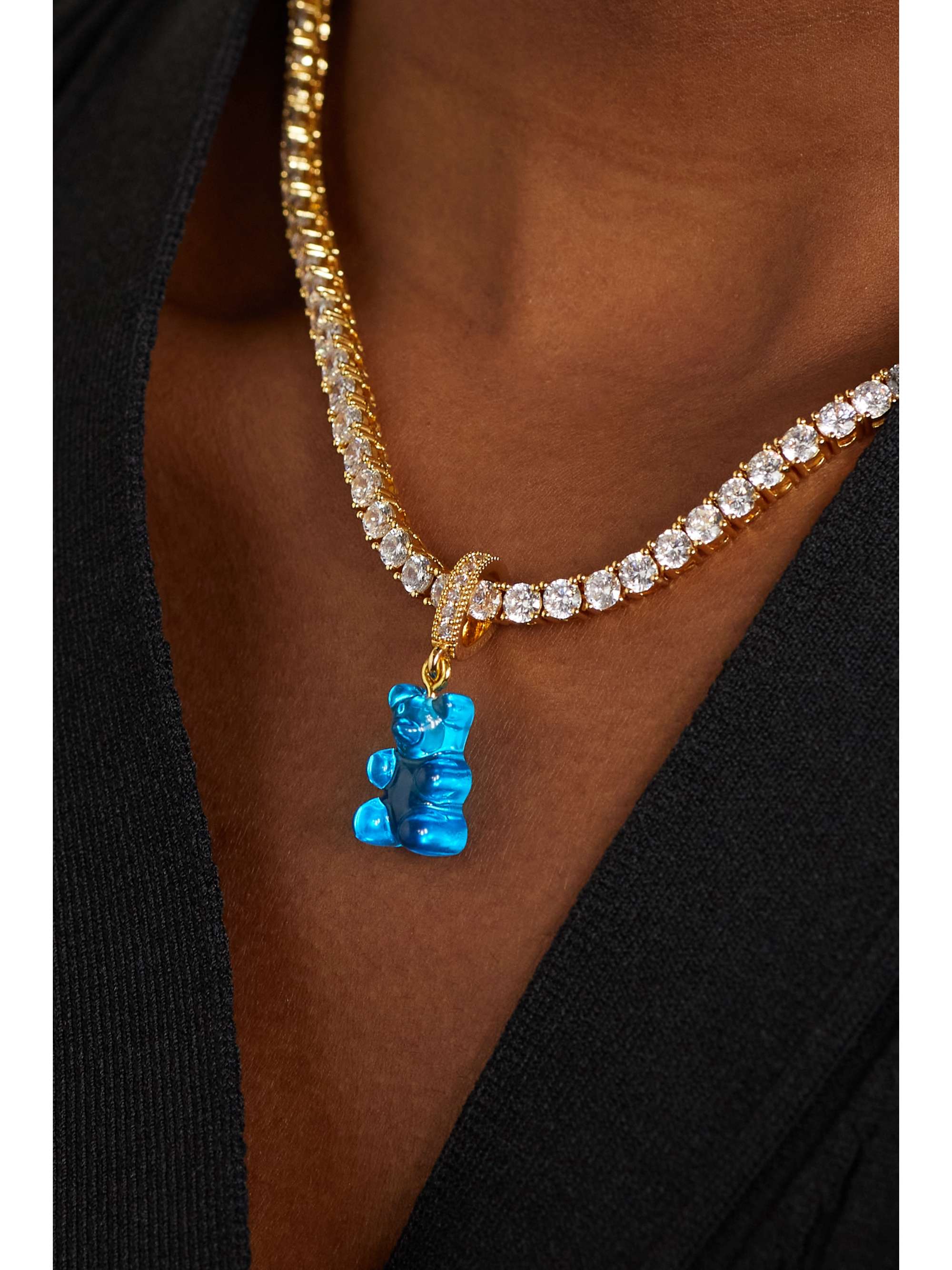 CRYSTAL HAZE JEWELRY Nostalgia Bear gold-plated, resin and cubic zirconia pendant