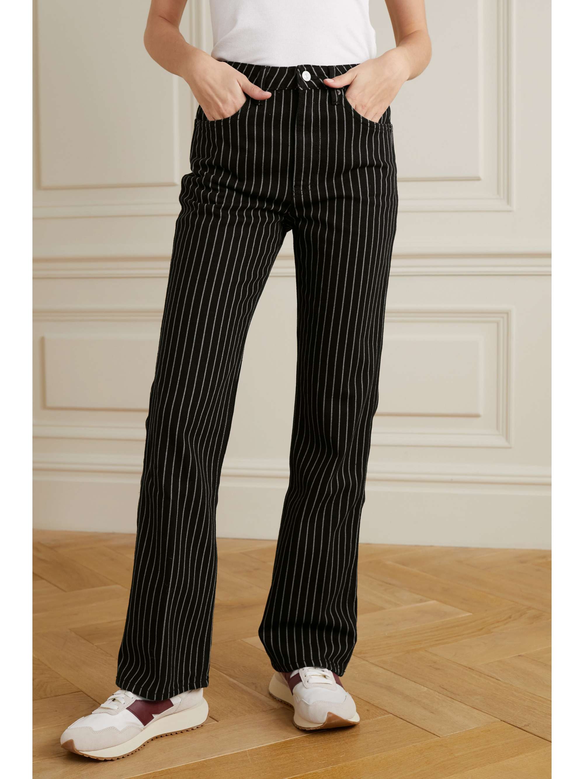 Black Georgia pinstriped high-rise 