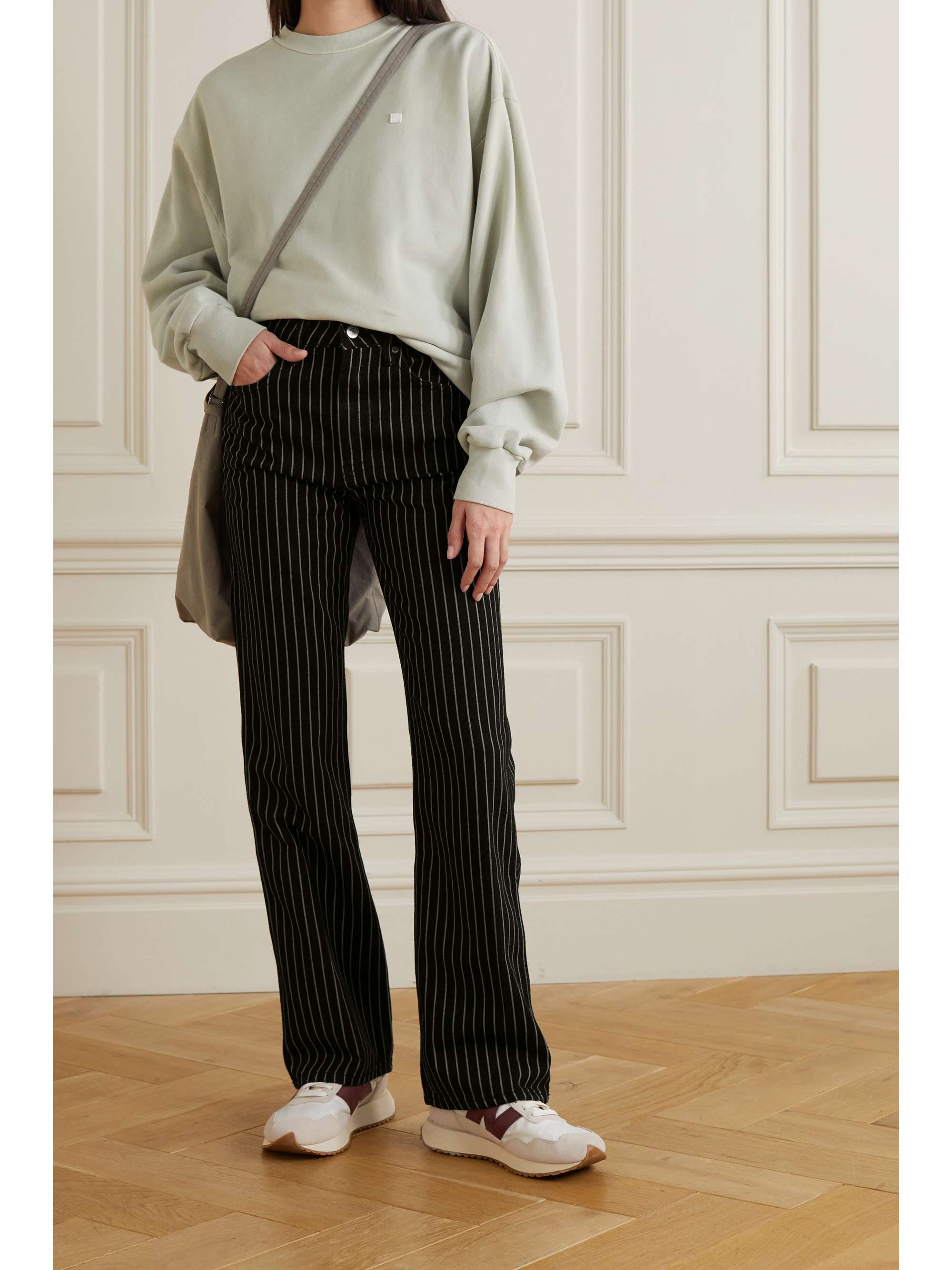 Black Georgia pinstriped high-rise 