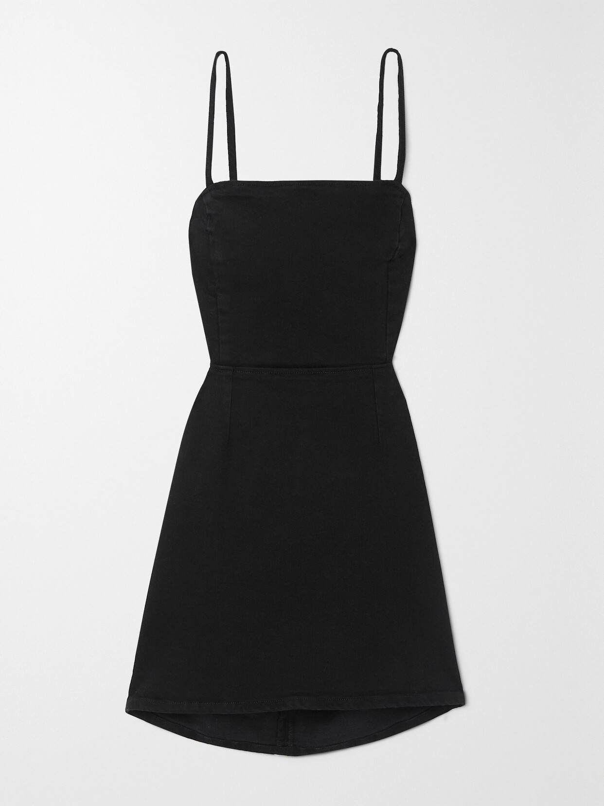 Reformation + Net Sustain Kate Open-back Organic Denim Mini Dress - Black