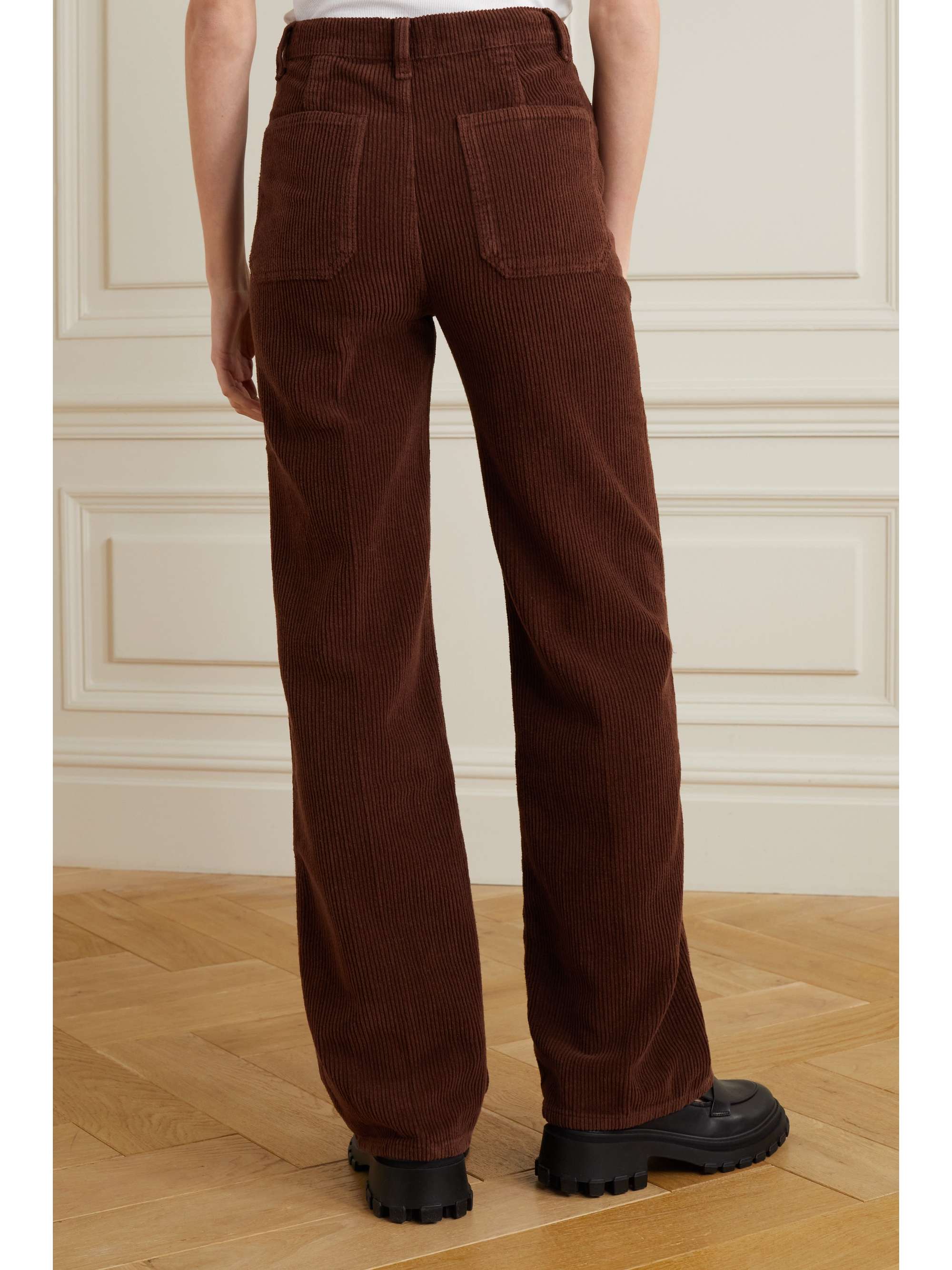 Brown Alyssa cotton-corduroy wide-leg 