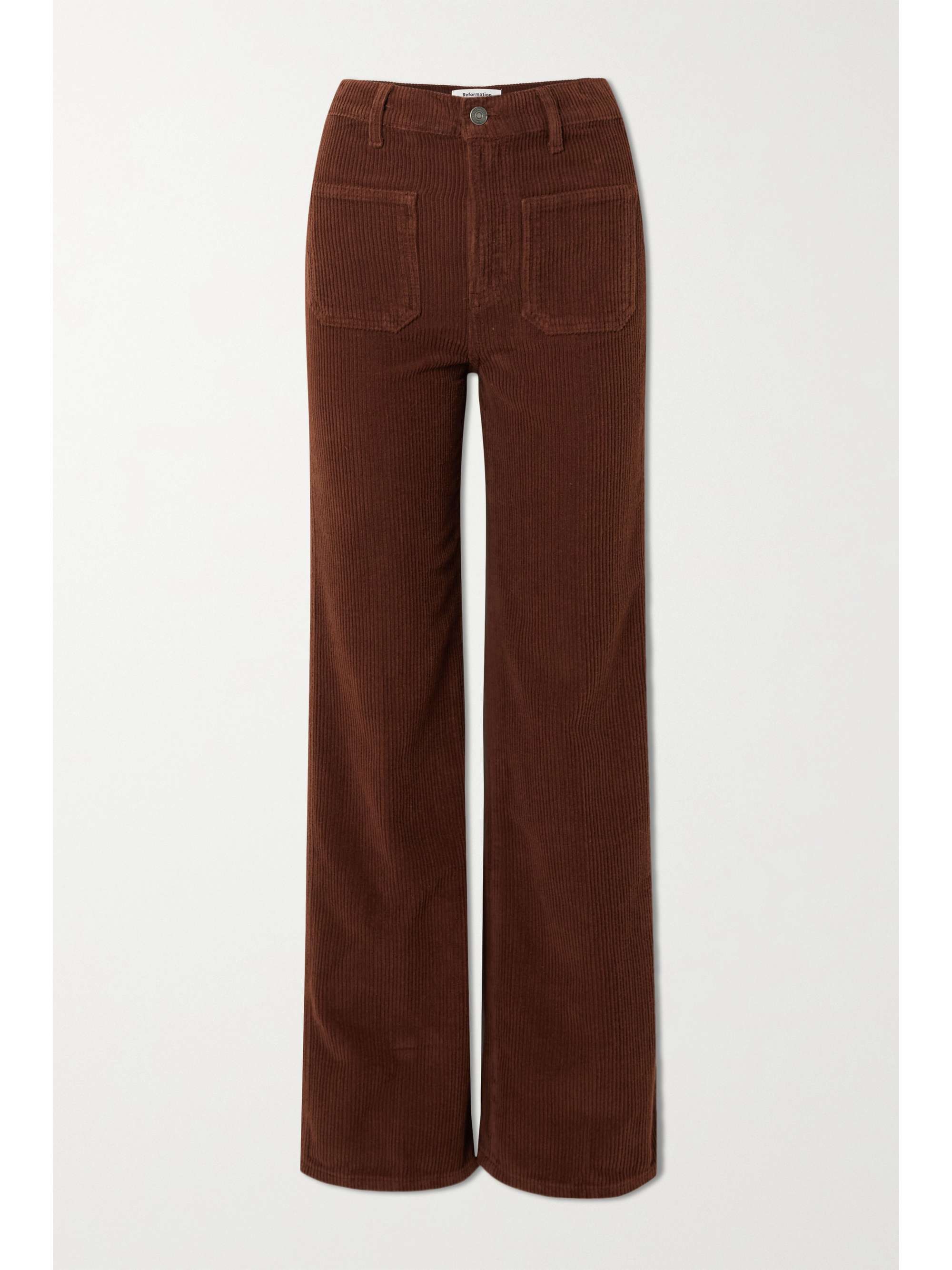 Brown Alyssa cotton-corduroy wide-leg 