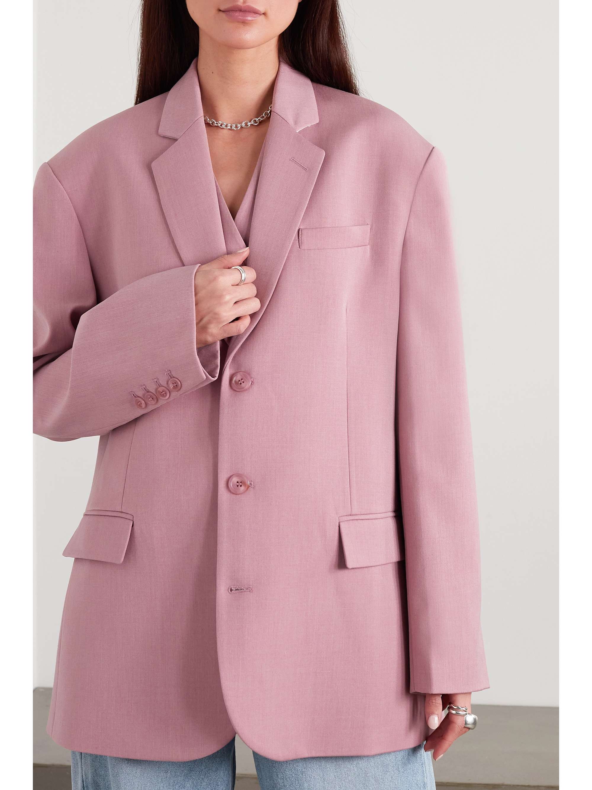 THE FRANKIE SHOP Gelso oversized grain de poudre blazer