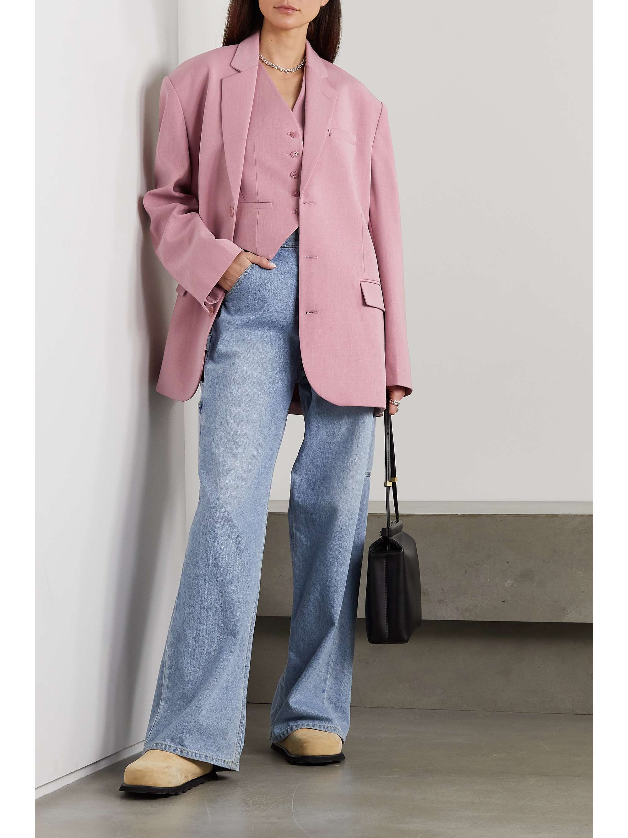 FRANKIE SHOP Gelso oversized grain de poudre blazer | NET-A-PORTER