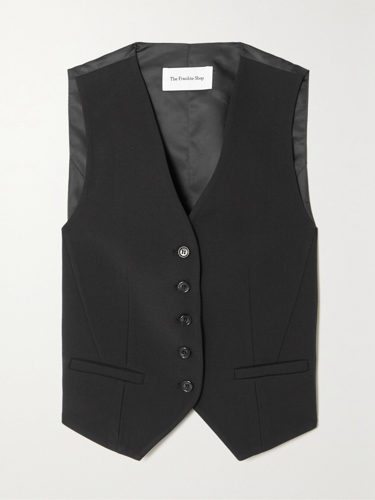 The Frankie Shop Gelso Grain De Poudre And Satin Vest In Black | ModeSens