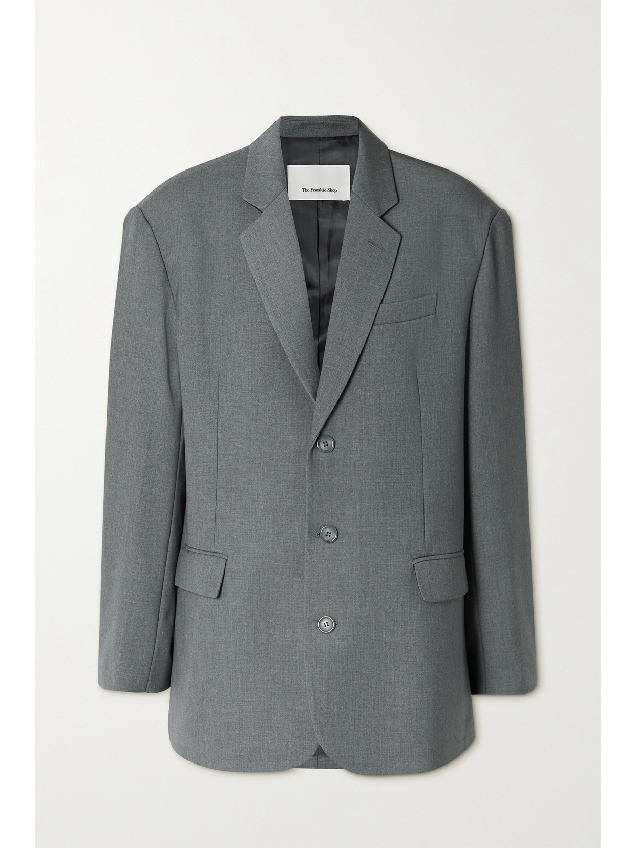 The Frankie Shop Gelso Oversized Tencel Lyocell-blend Blazer In Gray