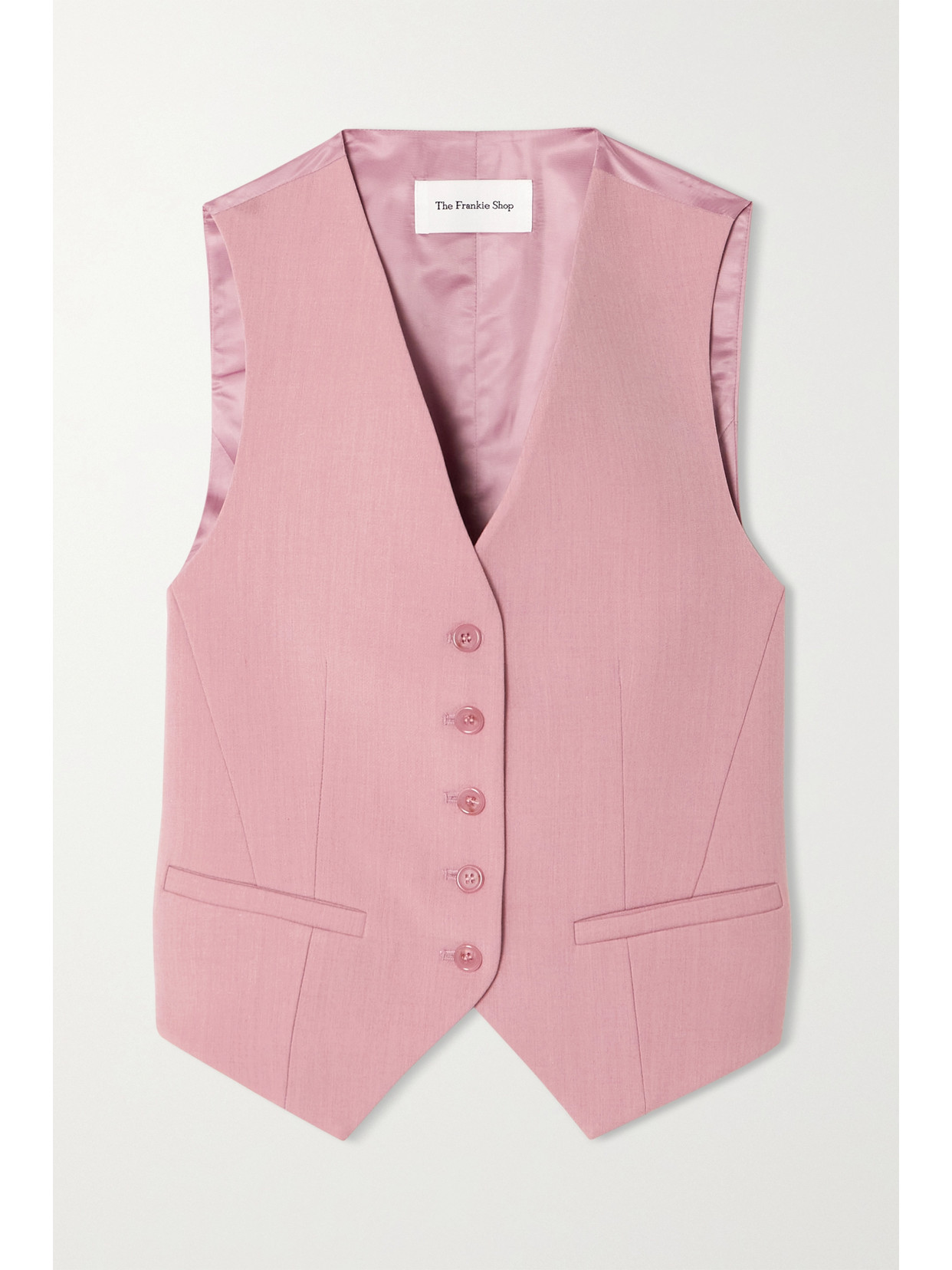 Shop The Frankie Shop Gelso Grain De Poudre And Satin Vest In Pink