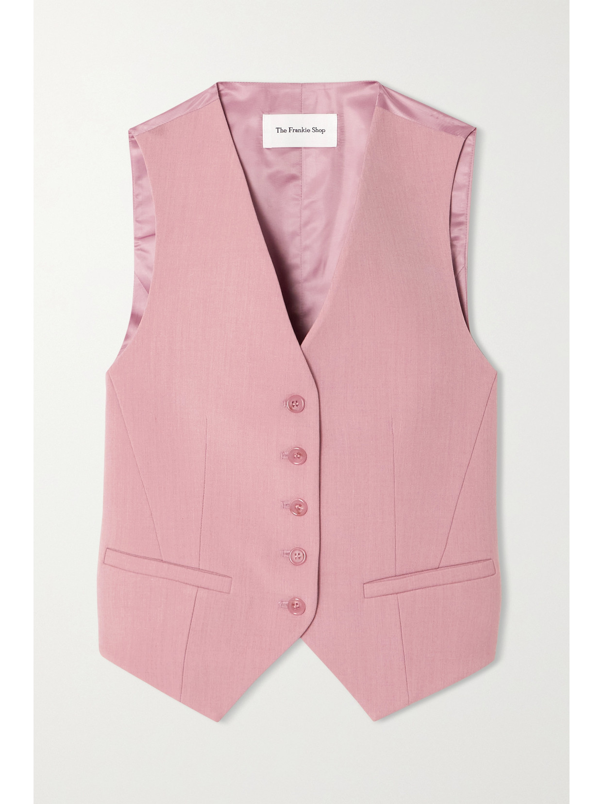 THE FRANKIE SHOP GELSO GRAIN DE POUDRE AND SATIN VEST