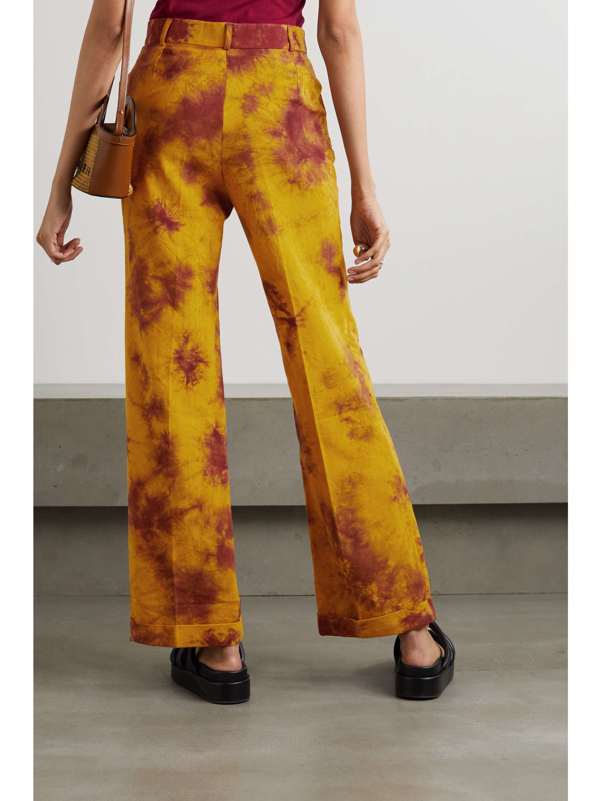 LUKHANYO MDINGI + The Vanguard pleated tie-dyed cotton straight-leg pants