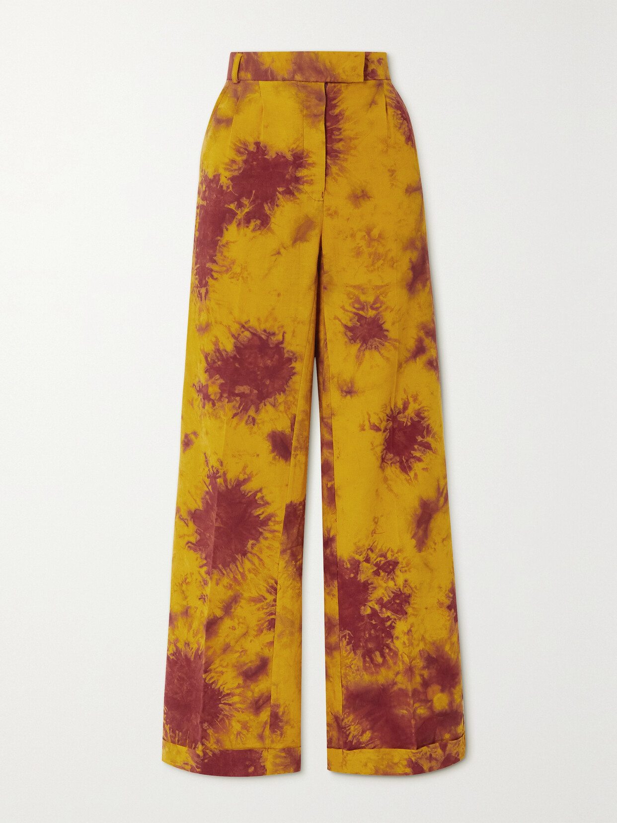 Lukhanyo Mdingi + The Vanguard Pleated Tie-dyed Cotton Straight-leg Pants In Brown