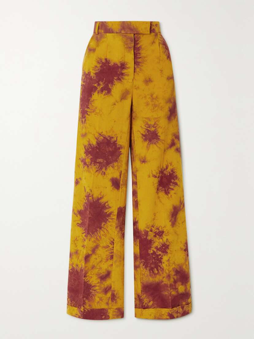 Lukhanyo Mdingi + The Vanguard Pleated Tie-dyed Cotton Straight-leg Pants