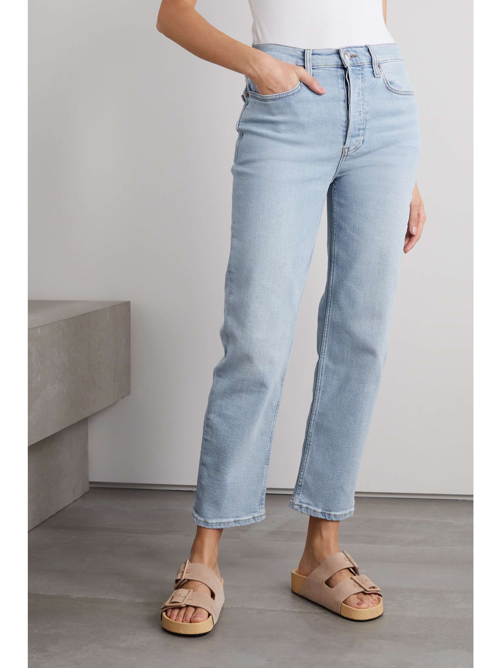 RE/DONE Stove Pipe high-rise straight-leg jeans