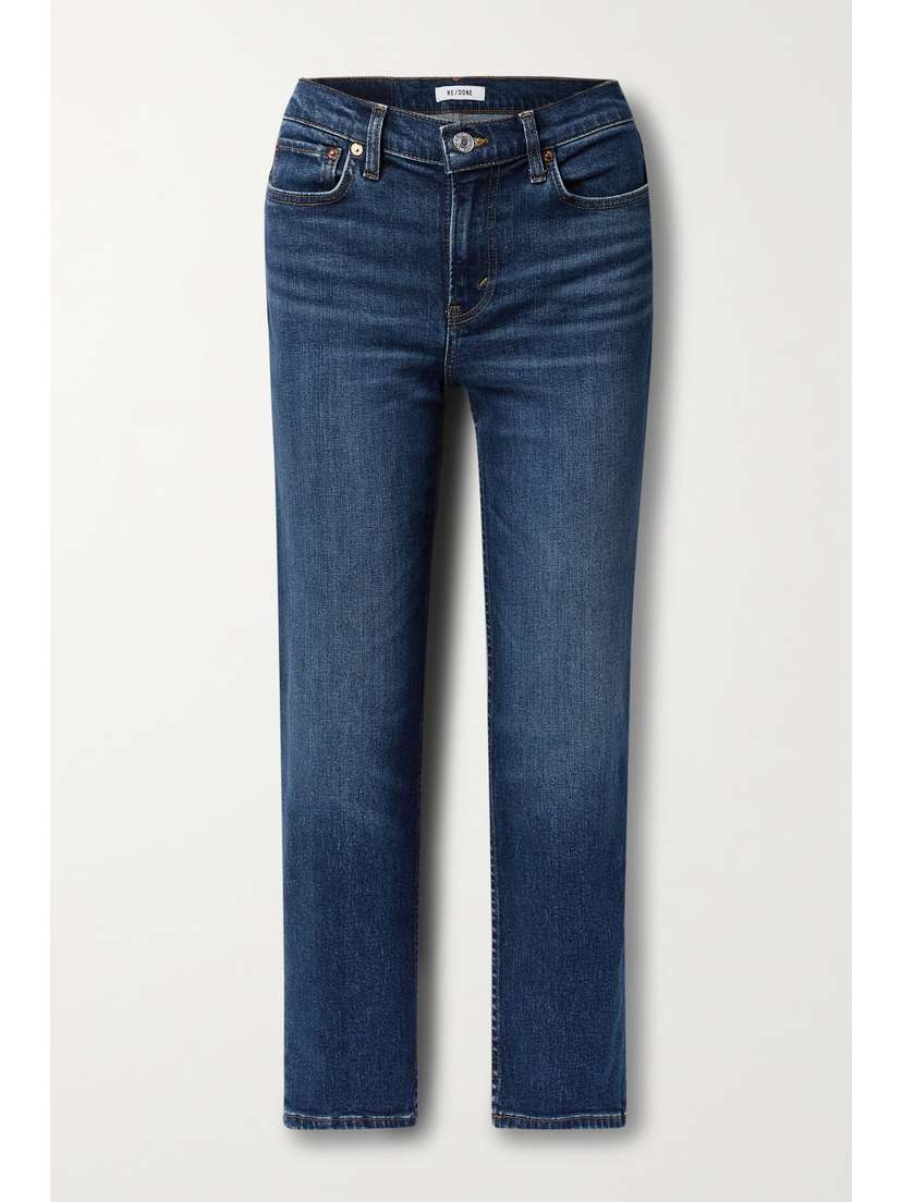 RE/DONE 70s Originals Stove Pipe Cropped High-rise Straight-leg Jeans