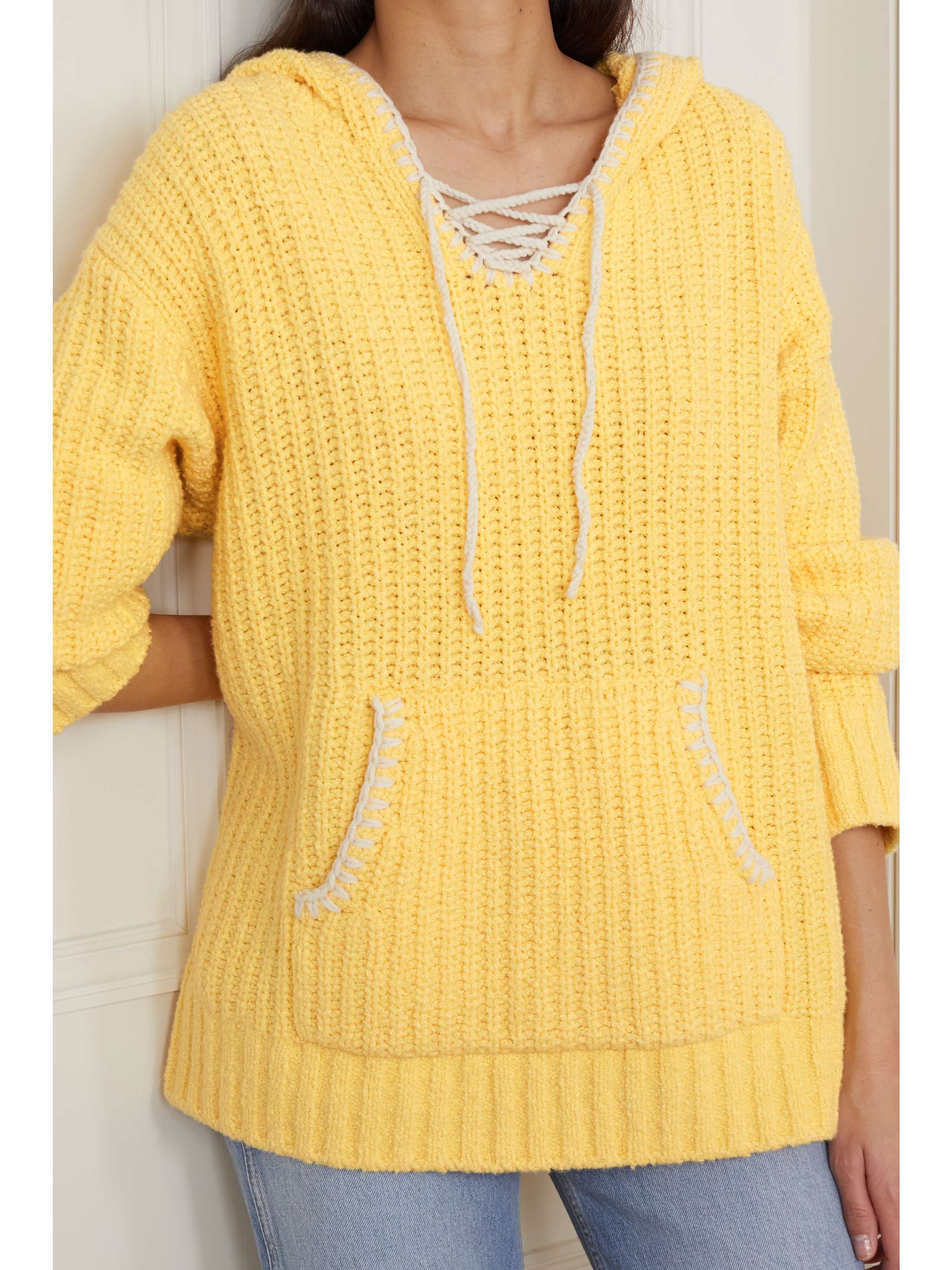 RE/DONE 90s Baja hooded organic cotton-blend sweater