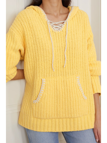 RE/DONE 90s Baja hooded organic cotton-blend sweater