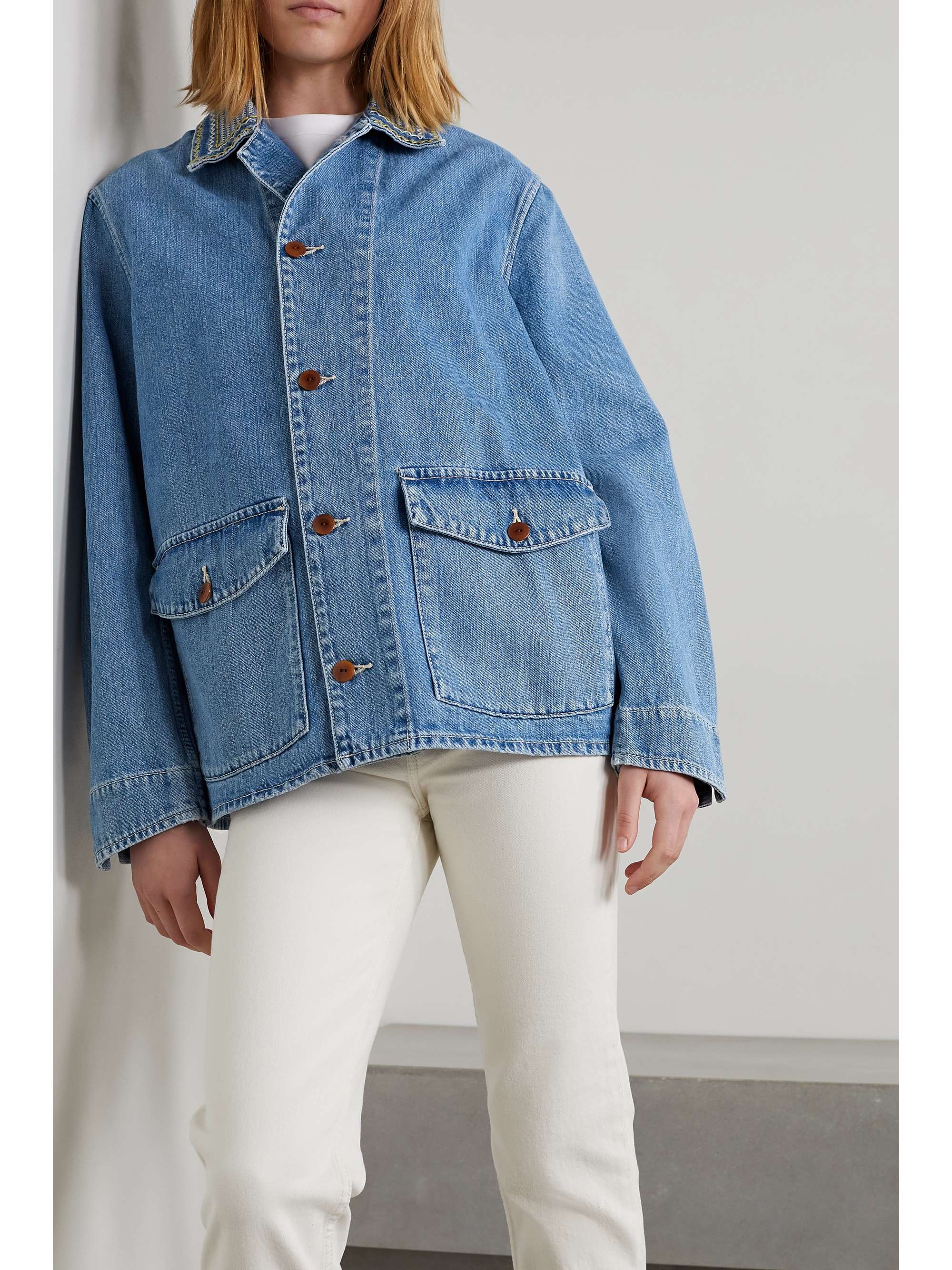 Light denim 70s embroidered denim 