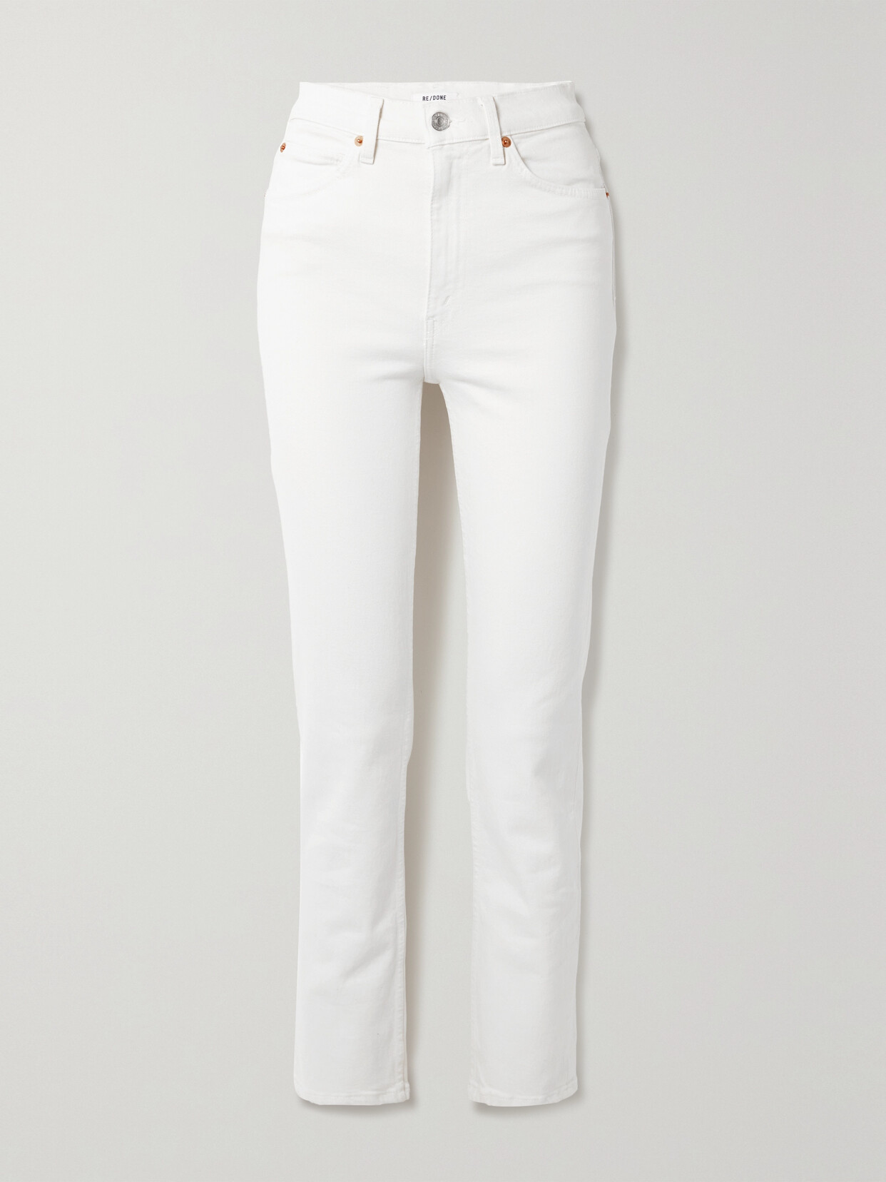 Re/done 70s High-rise Straight-leg Jeans In Off-white