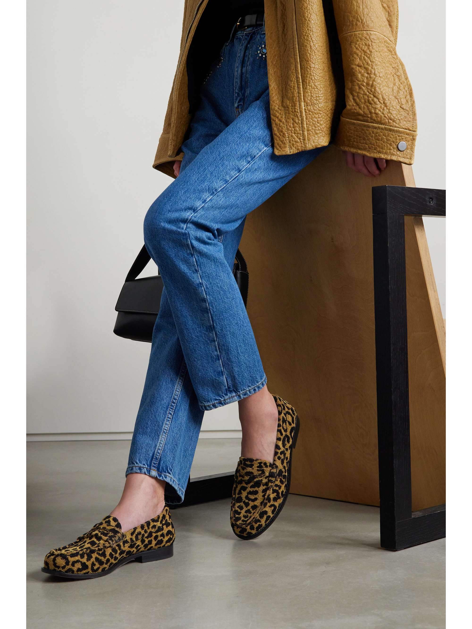 leopard print loafers