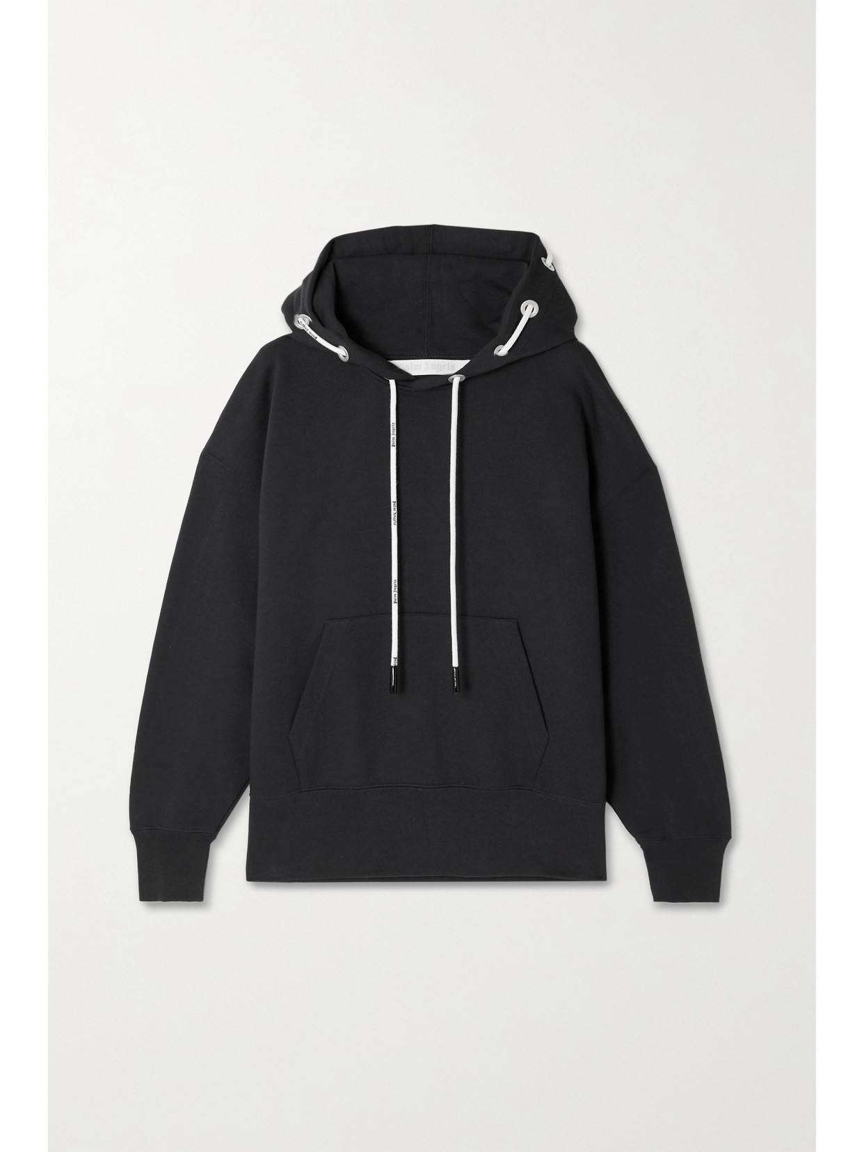 Palm Angels Cord Drawstring Hoodie In Black