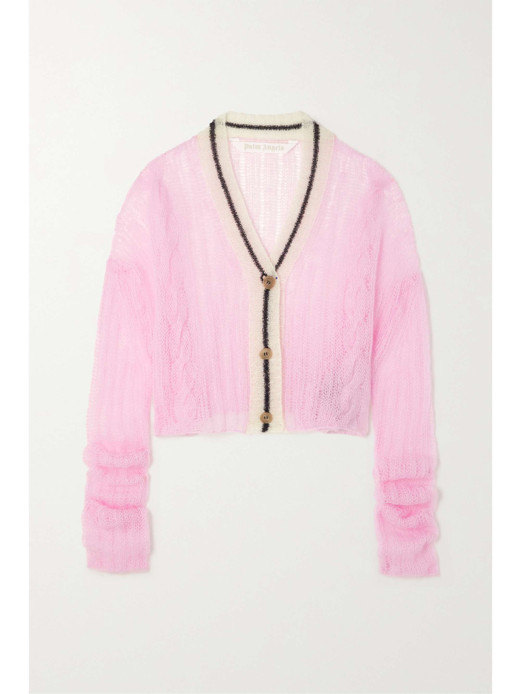 cropped cable knit cardigan