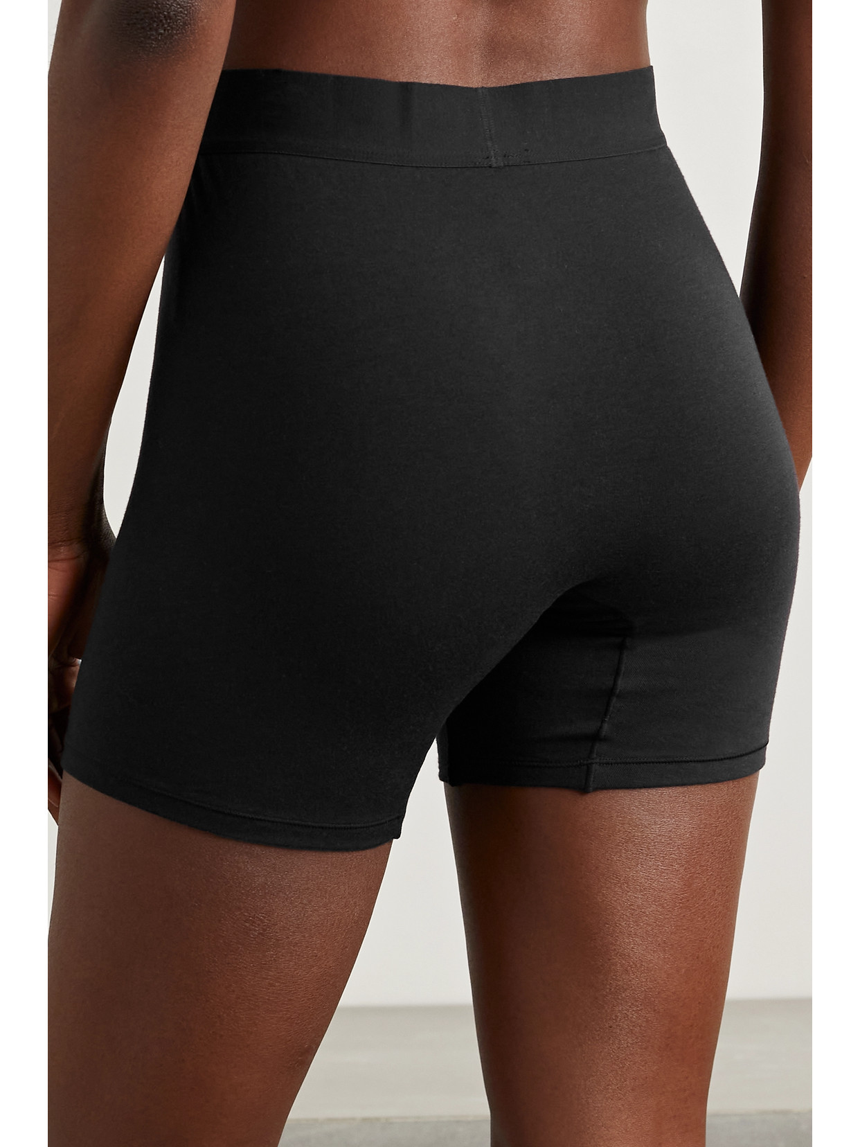 Shop Skims Boyfriend Stretch-modal And Cotton-blend Jersey Boxer Shorts In Black