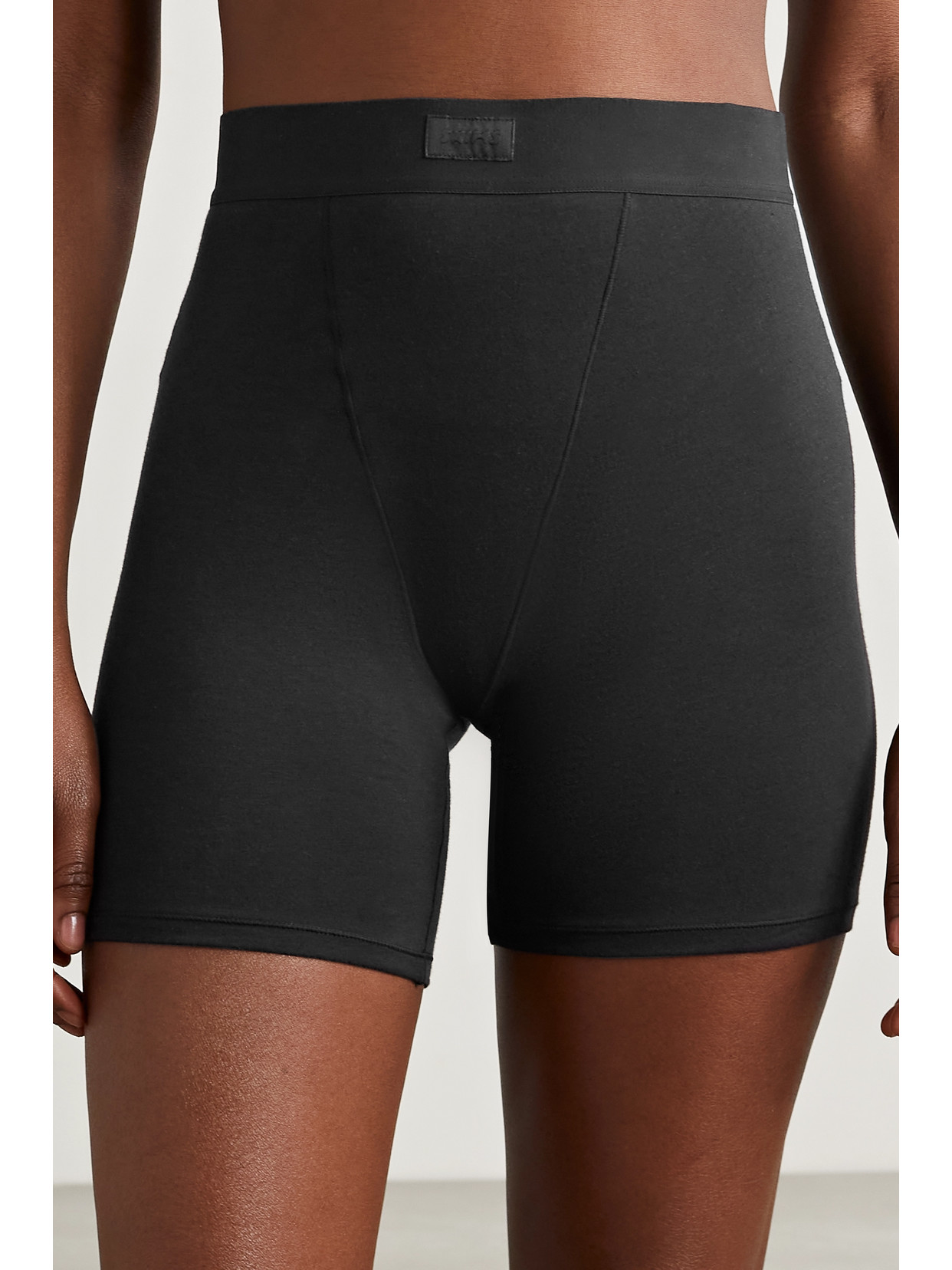 Shop Skims Boyfriend Stretch-modal And Cotton-blend Jersey Boxer Shorts In Black